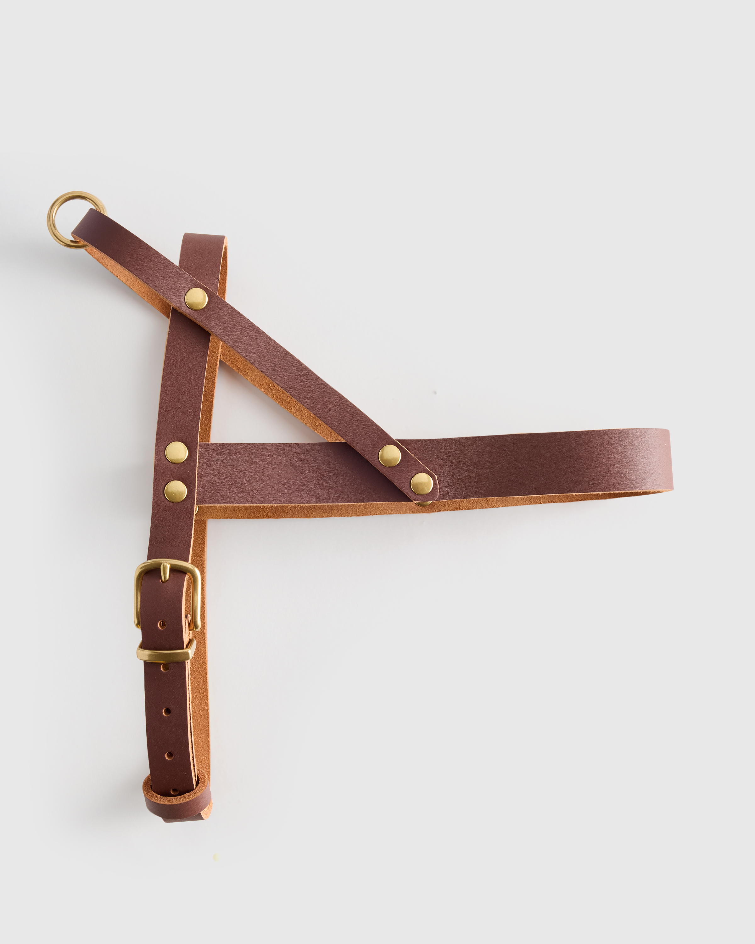 Brown Italian Leather Dog Harness
