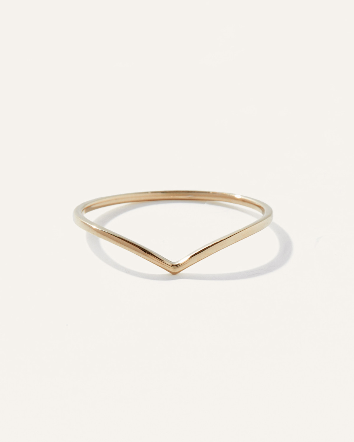 14K Gold Wishbone Ring in Yellow Gold