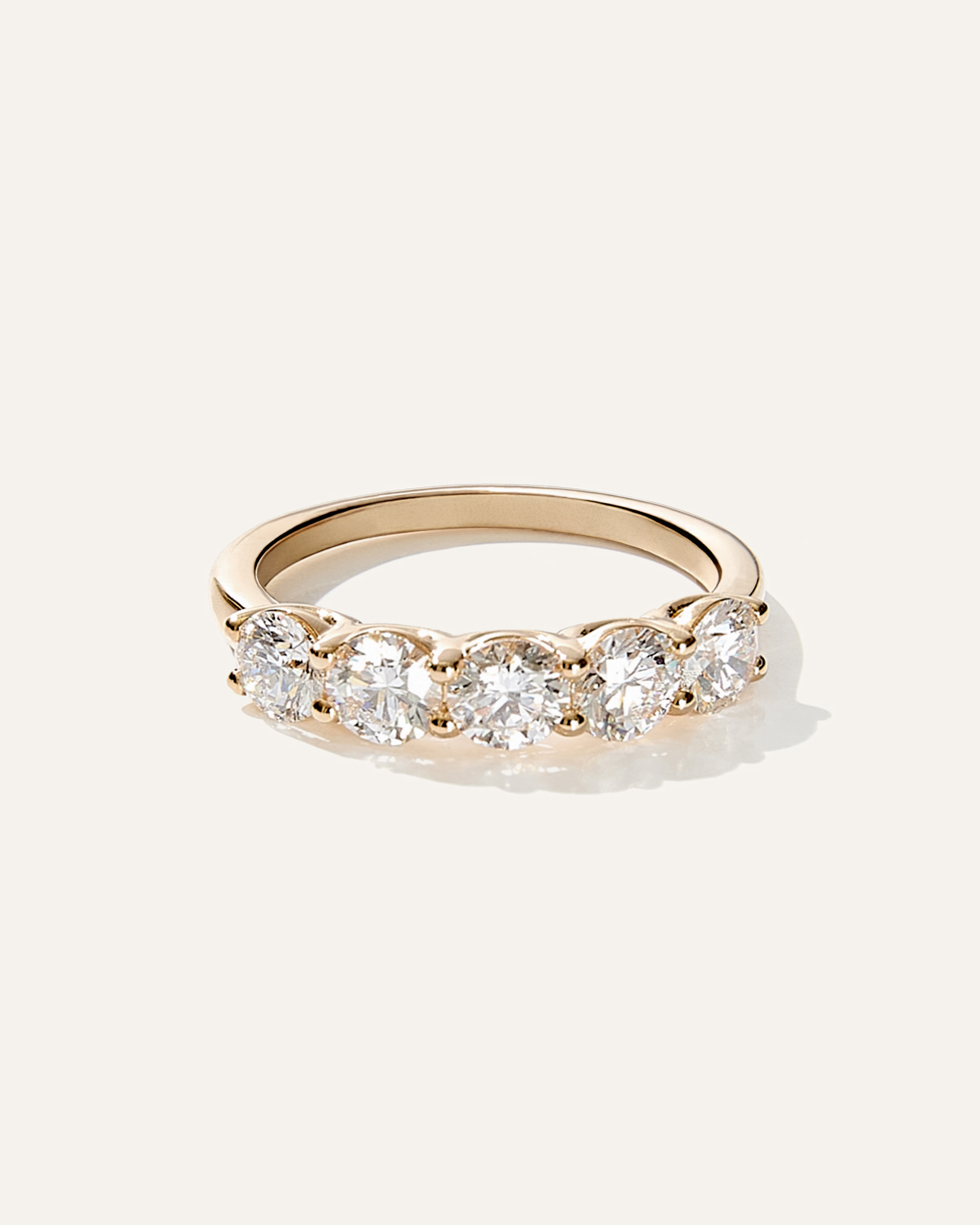 Yellow Gold Lab Grown Diamond Five Stone Band