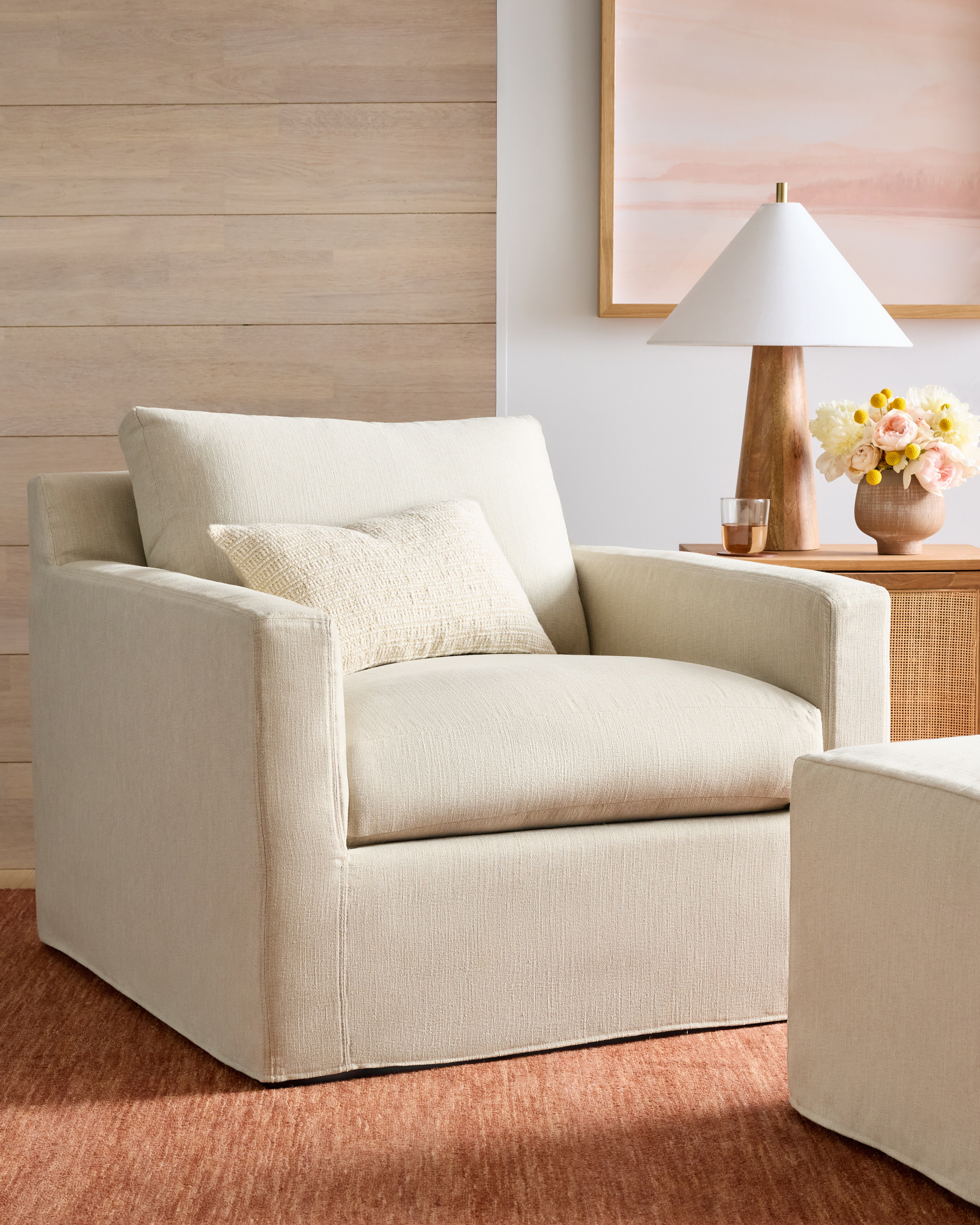 Ellery Performance Linen Slipcover Chair - thumbnail 2