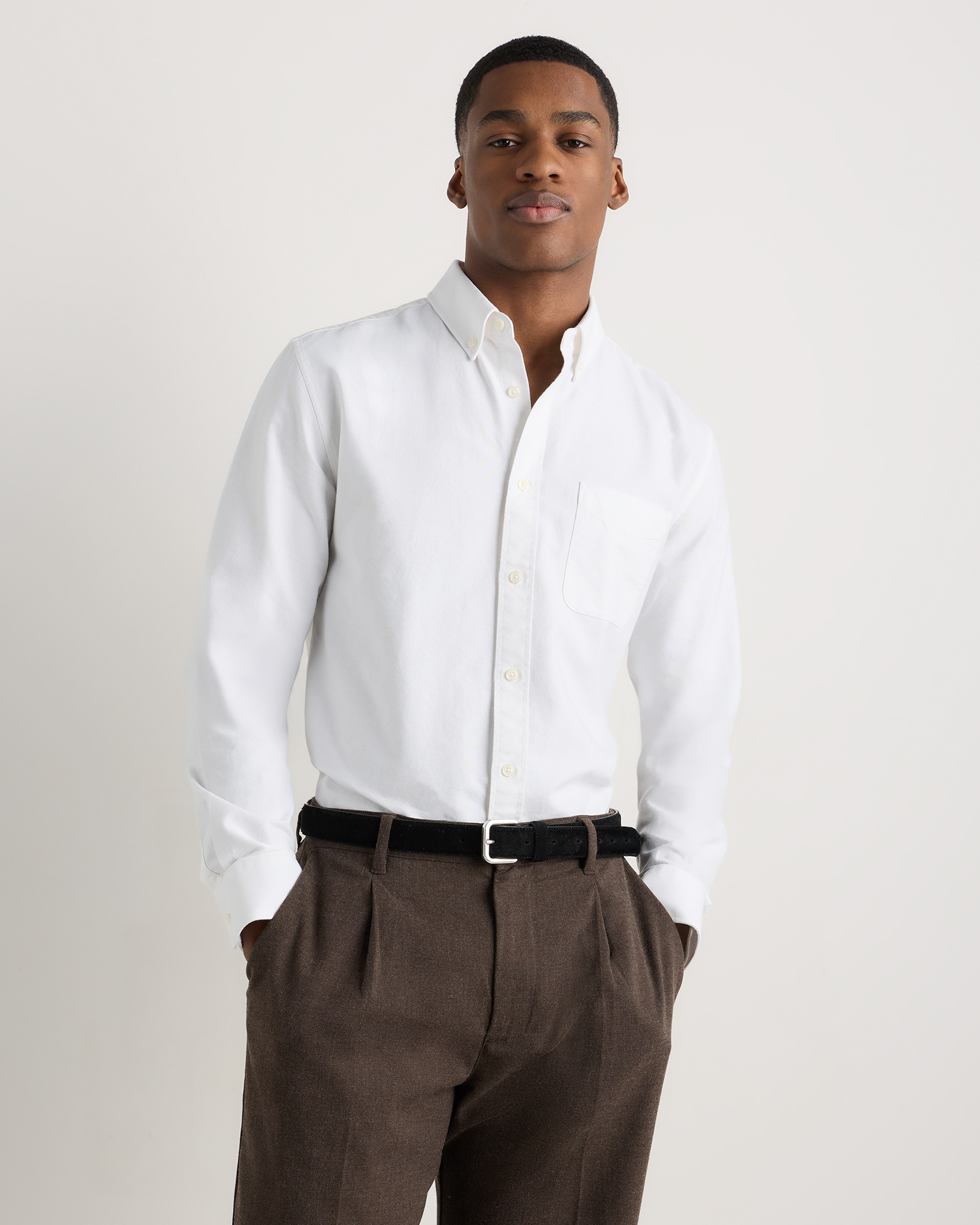 White 100% Organic Cotton Oxford Shirt