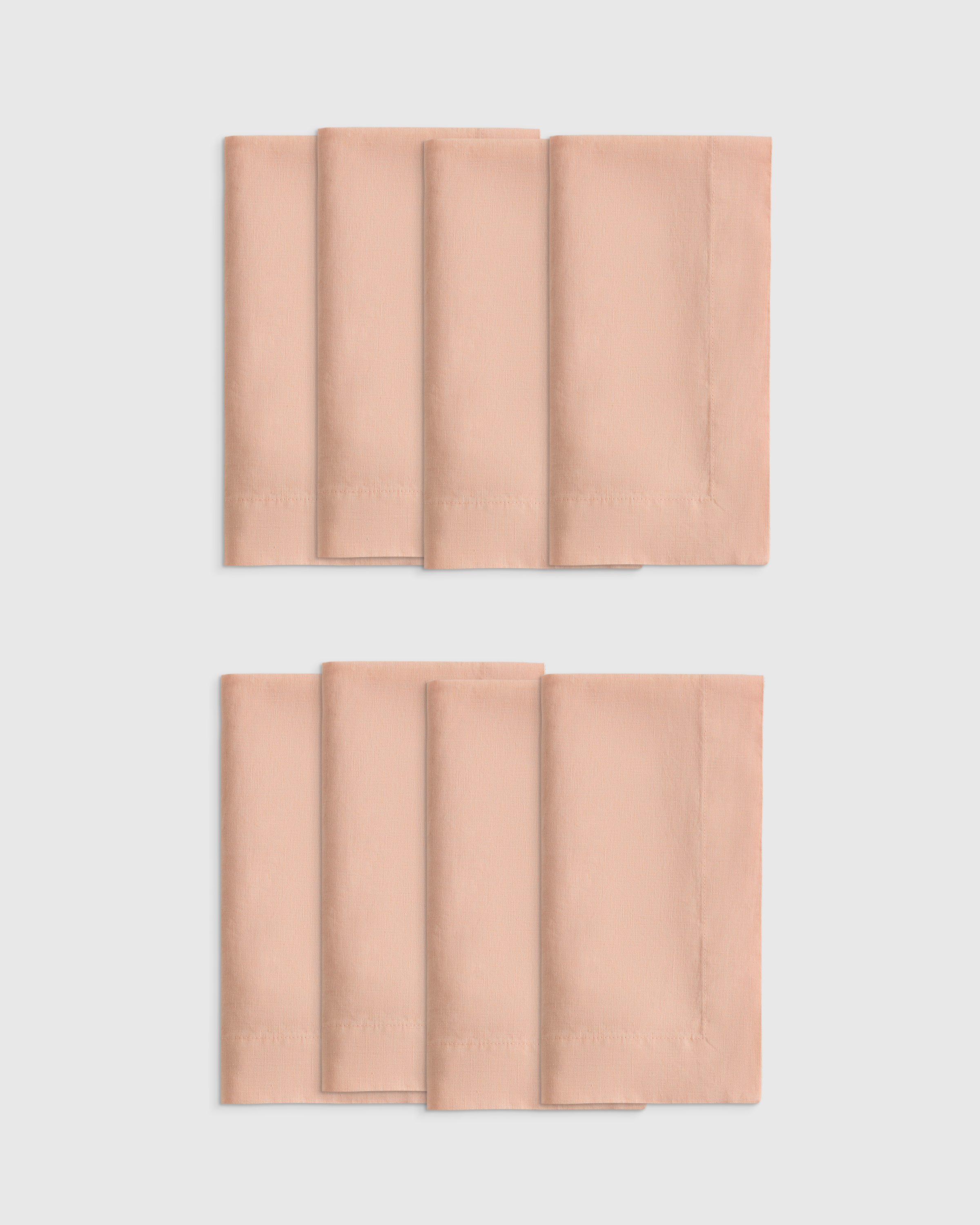 Peach European Linen Wide-Hem Napkins (Set of 8)