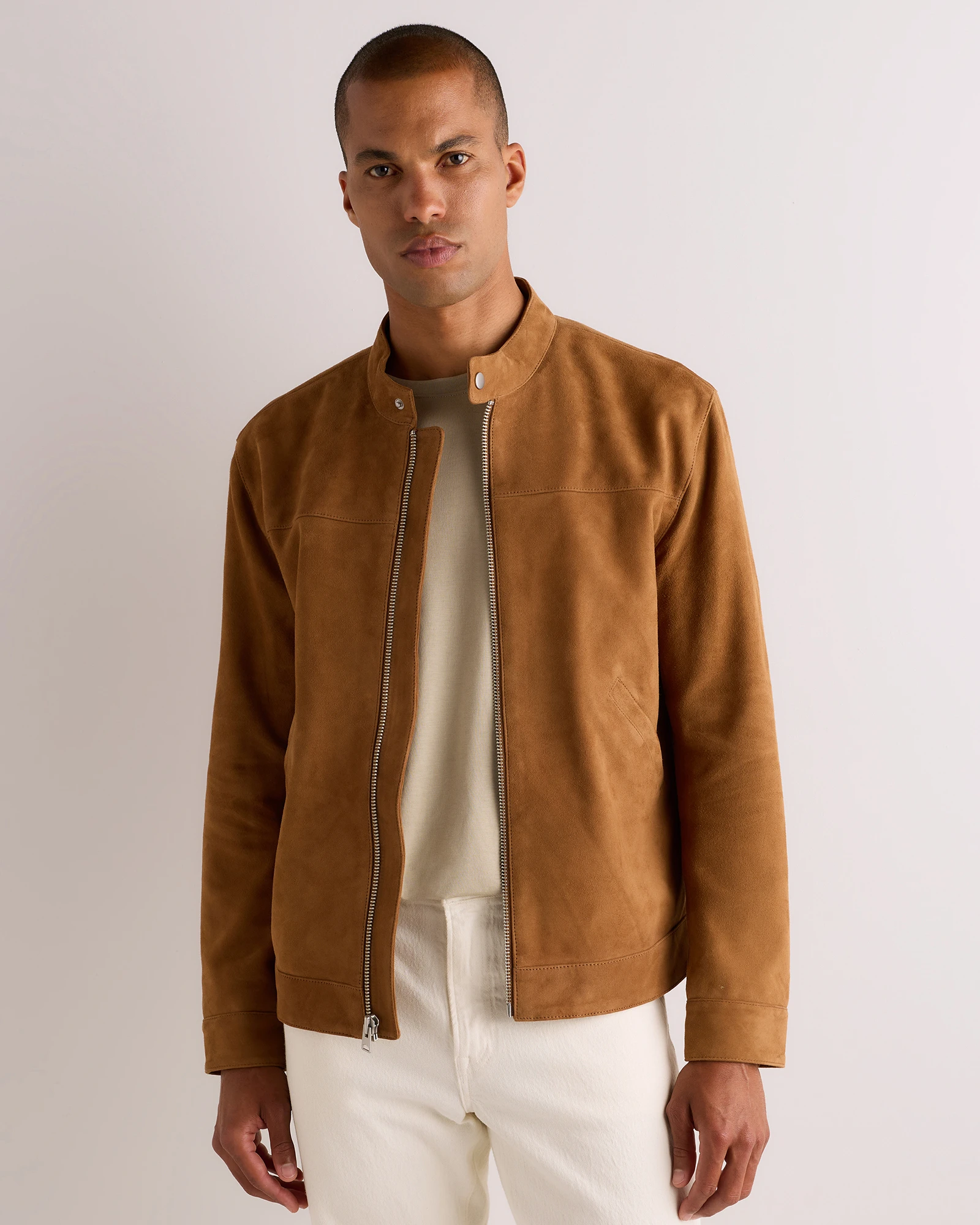 100% Suede Café Racer Jacket