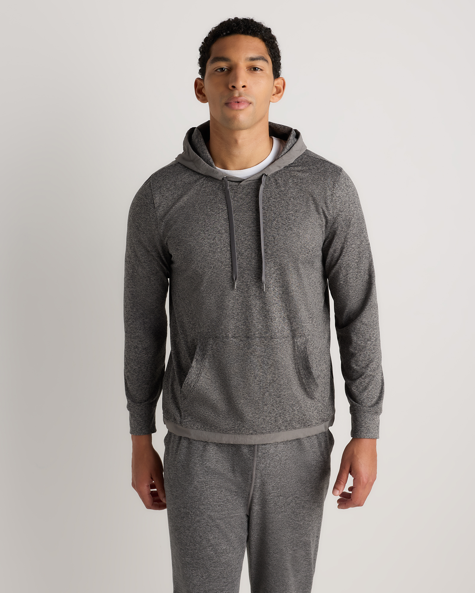 Heather Grey Flowknit Performance Hybrid Pullover Hoodie