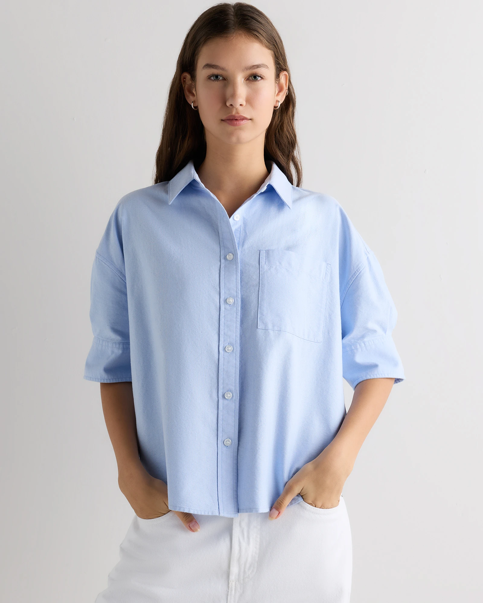 Organic Cotton Oxford Short Sleeve Shirt