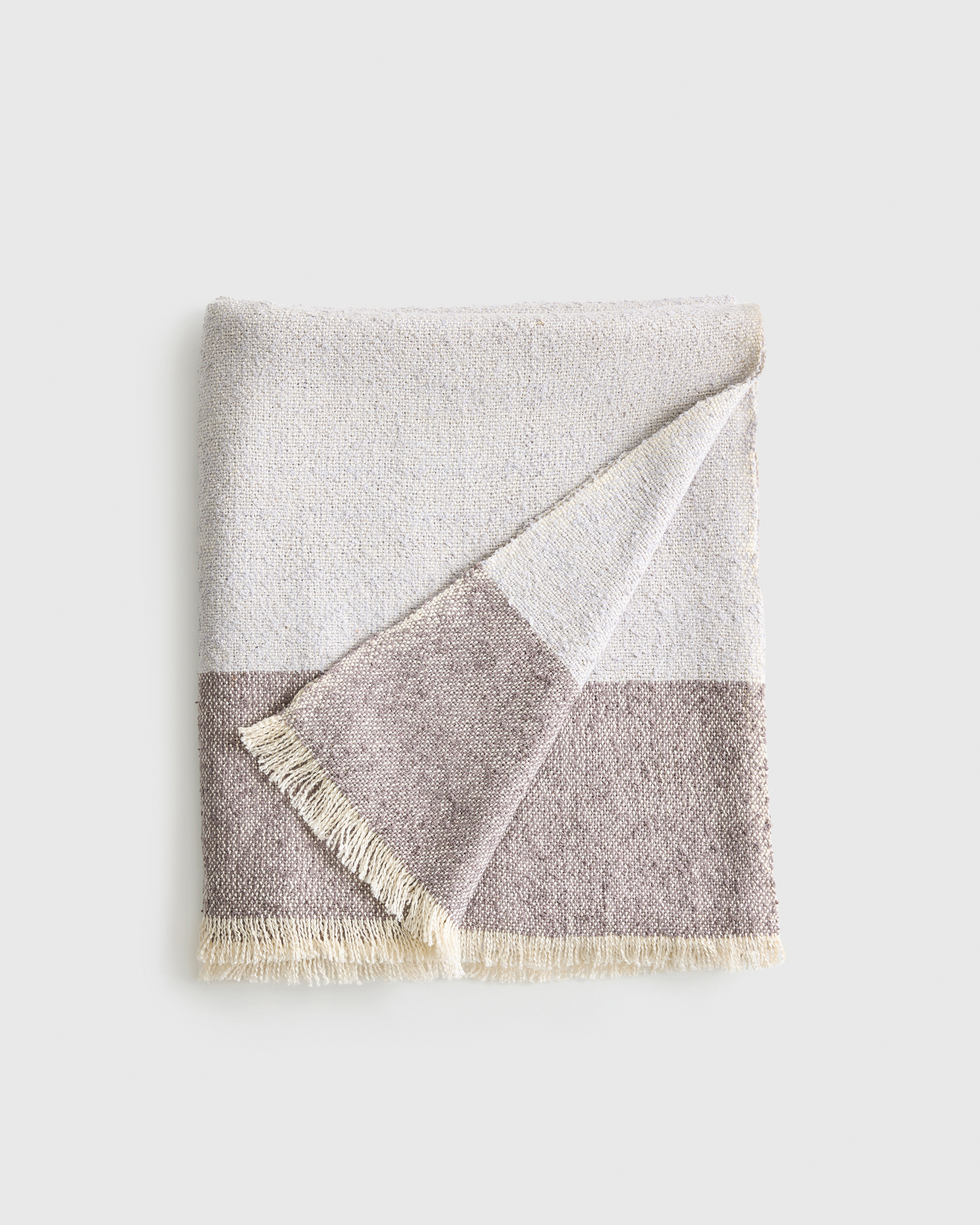 Mist/Graphite Silk Cashmere Striped Boucle Throw