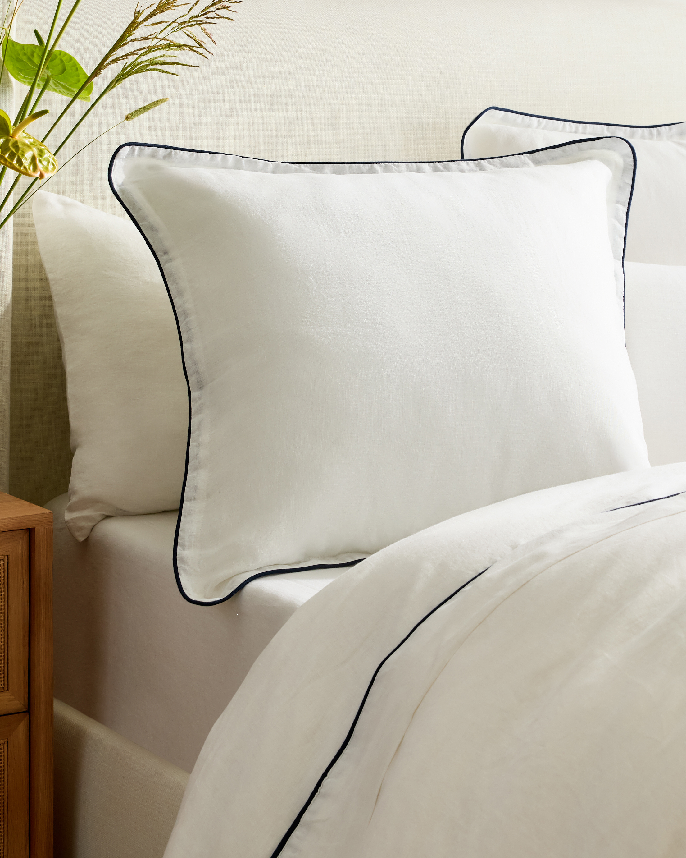 European Linen Piped Euro Sham - Thumbnail 5