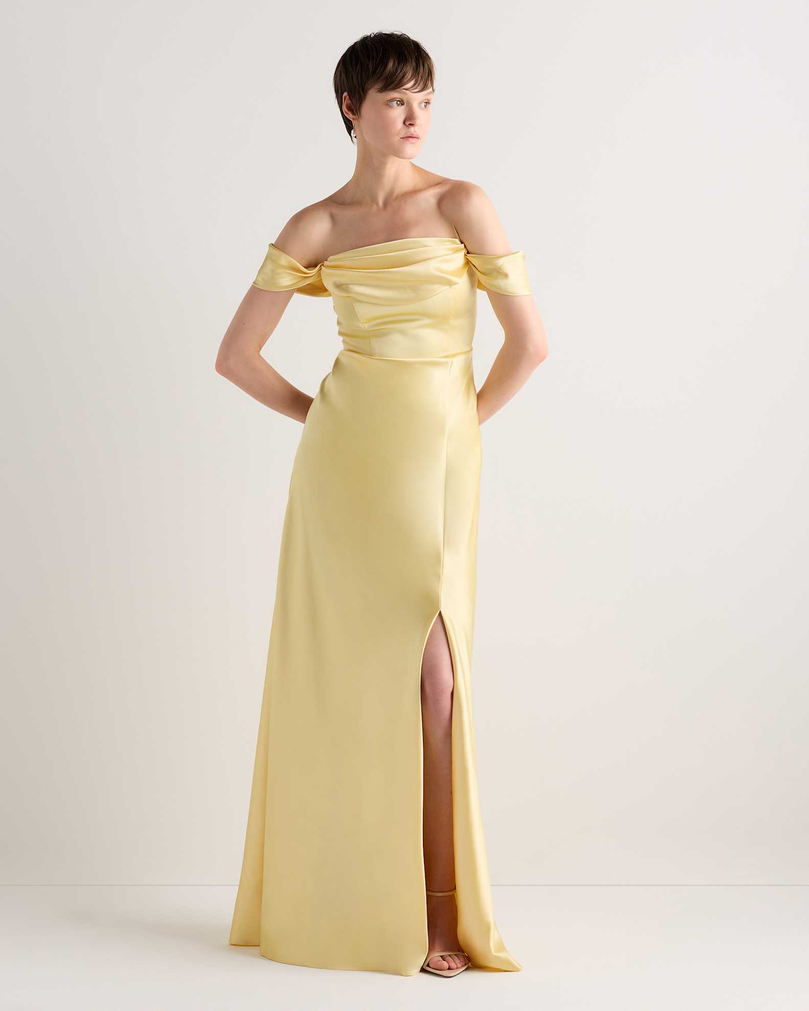 infinity dress gold Gold Bridesmaid Dress Shiny Satin Size Small