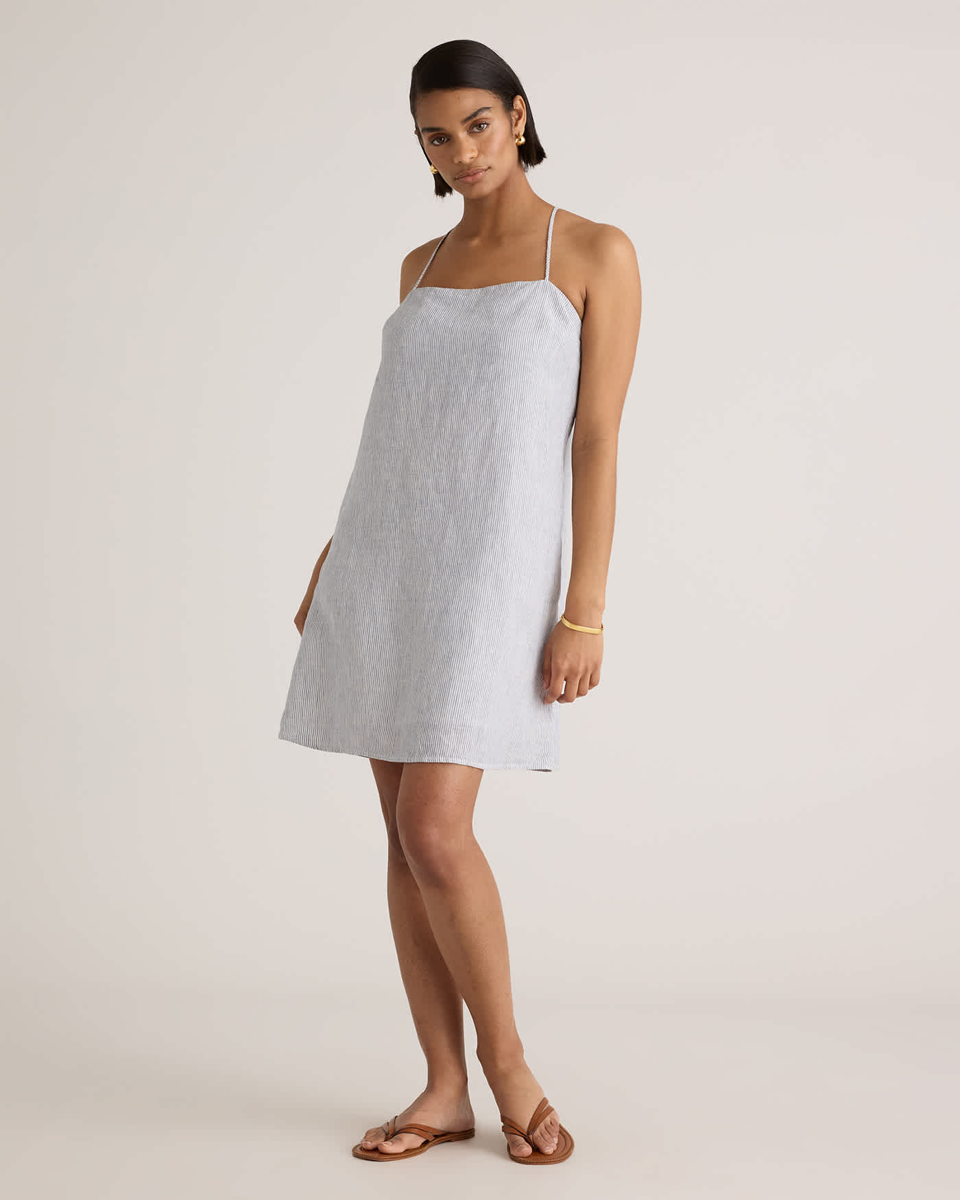 100% European Linen Spaghetti Strap Mini Dress 100% European Linen Spaghetti Strap Mini Dress