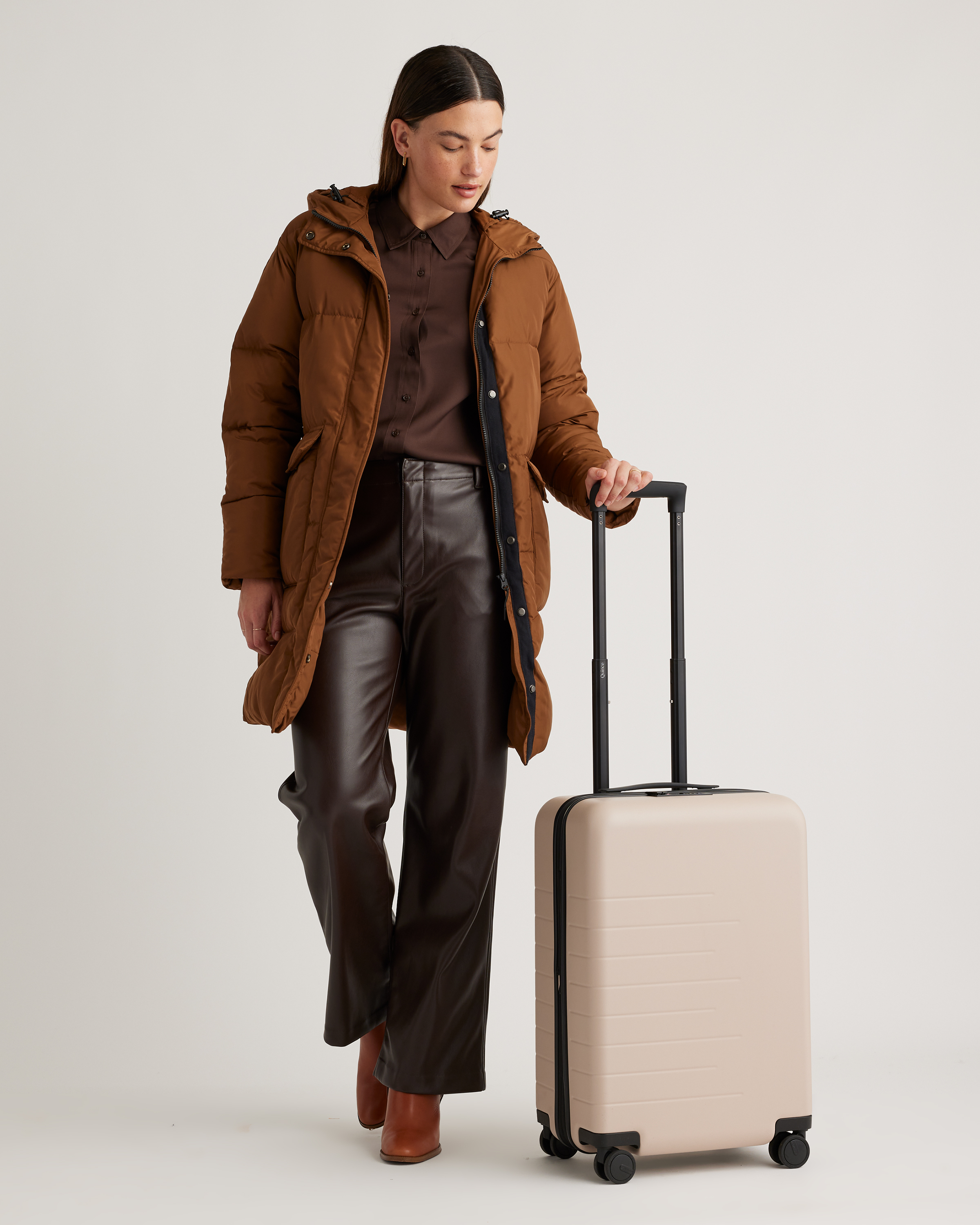 Expandable Carry-On & Large Check-In Suitcase Set - Tan