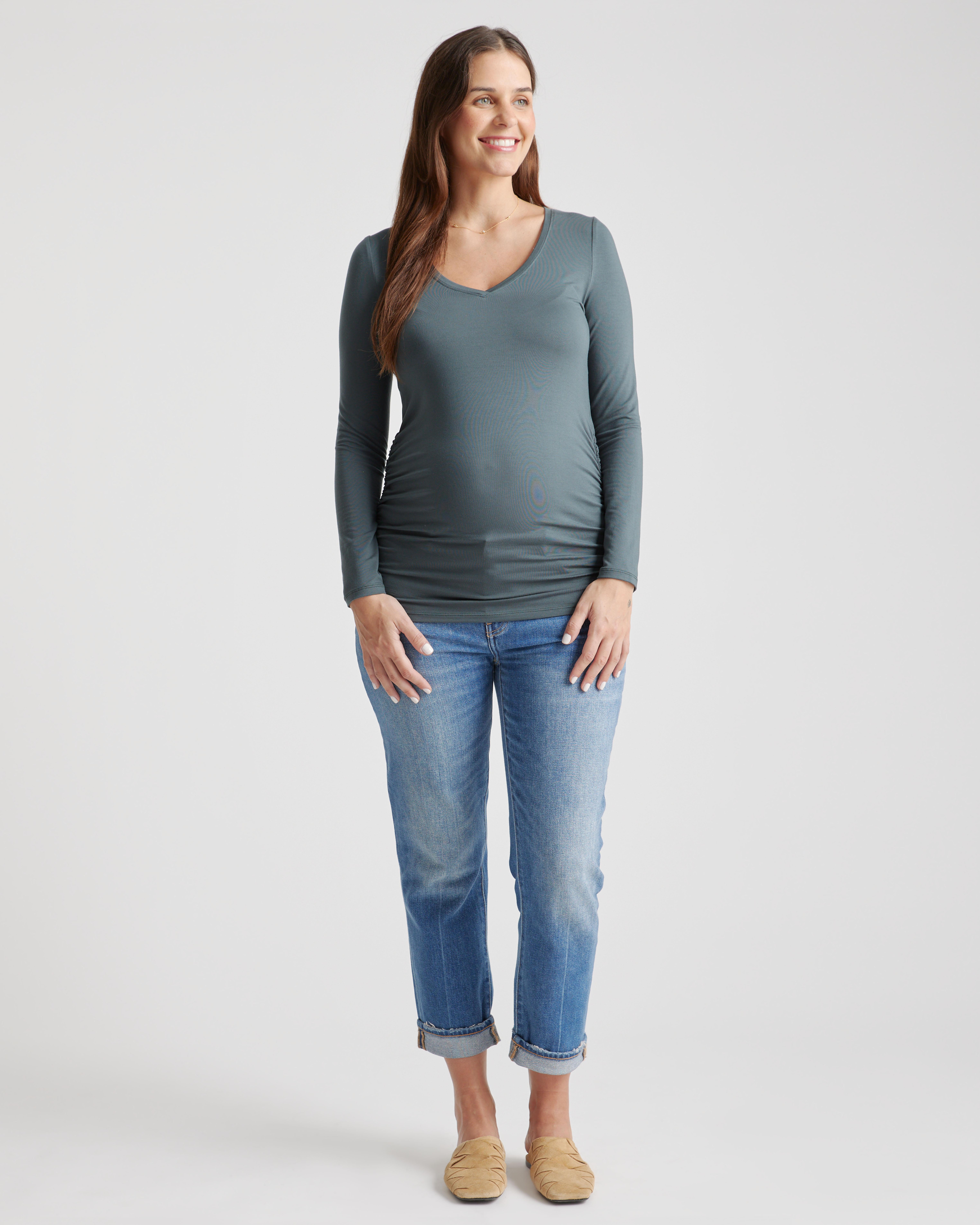 【2plan】24SS★ [MADE] [2PACK] Silket U-neck long-sleeve T 2PLAN