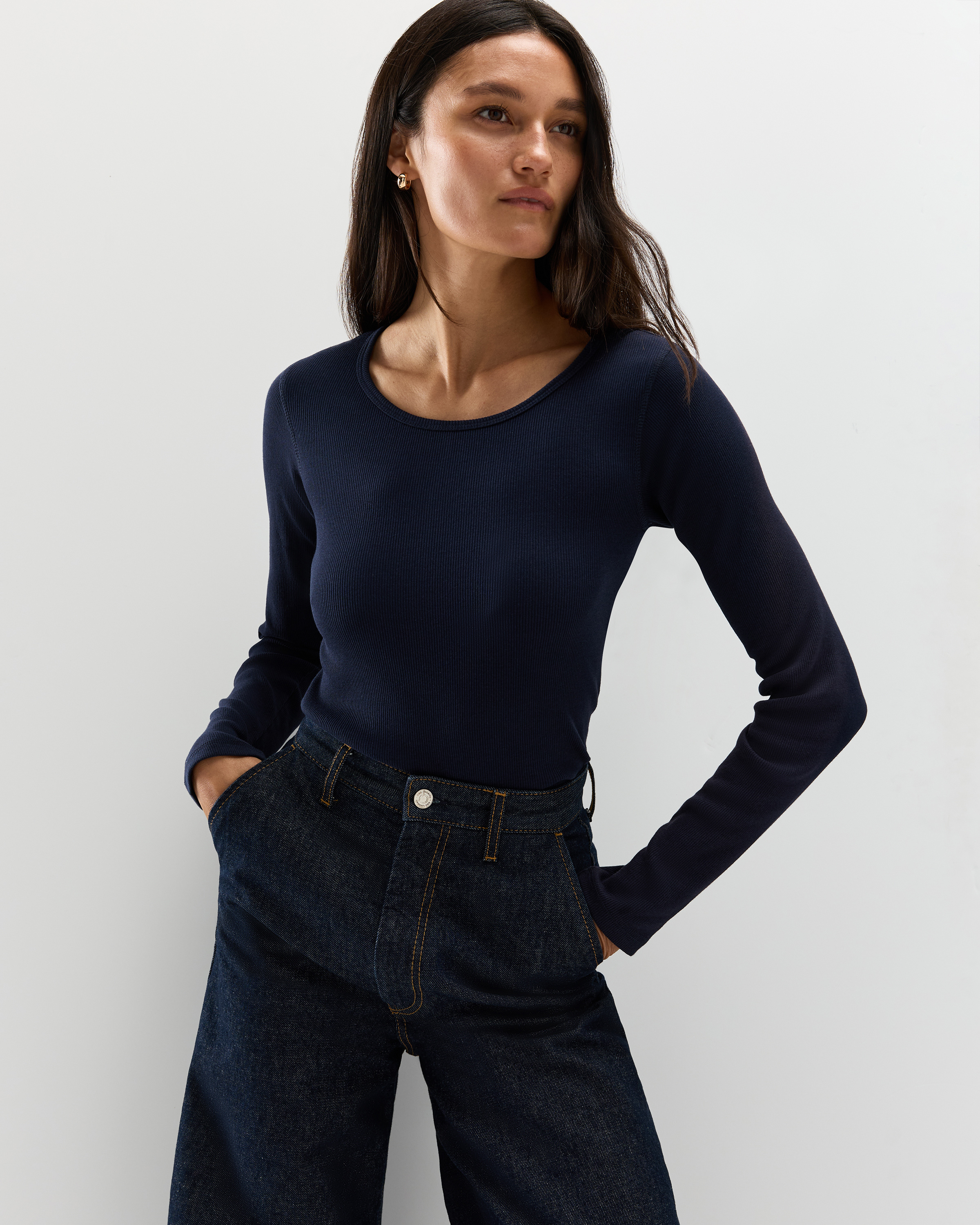 Organic Cotton Micro-Rib Long Sleeve Tee