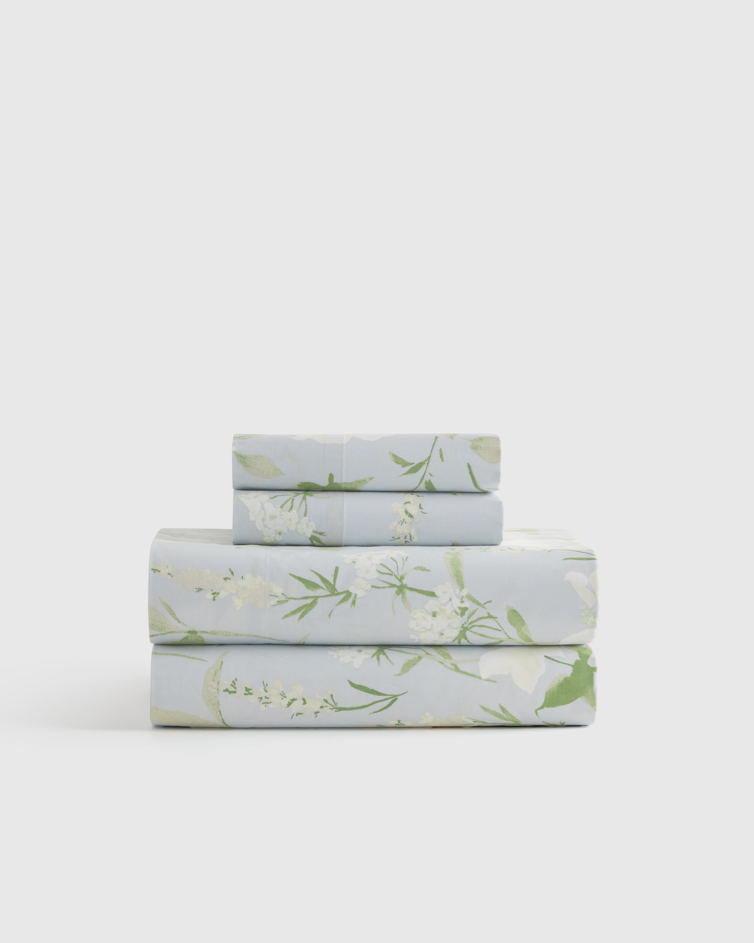 Blue Garden Classic Organic Percale Floral Sheet Set