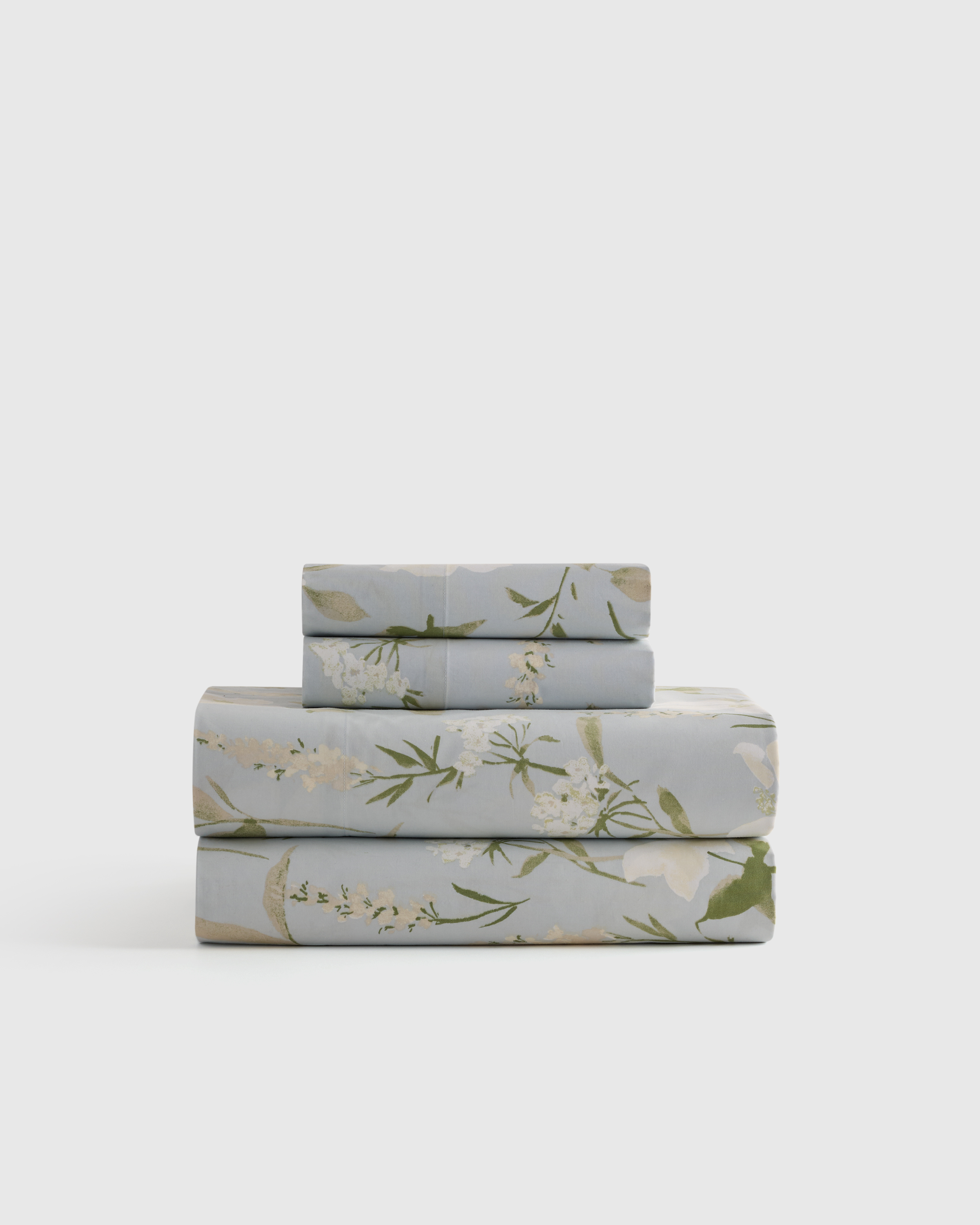 Blue Garden Classic Organic Percale Floral Sheet Set