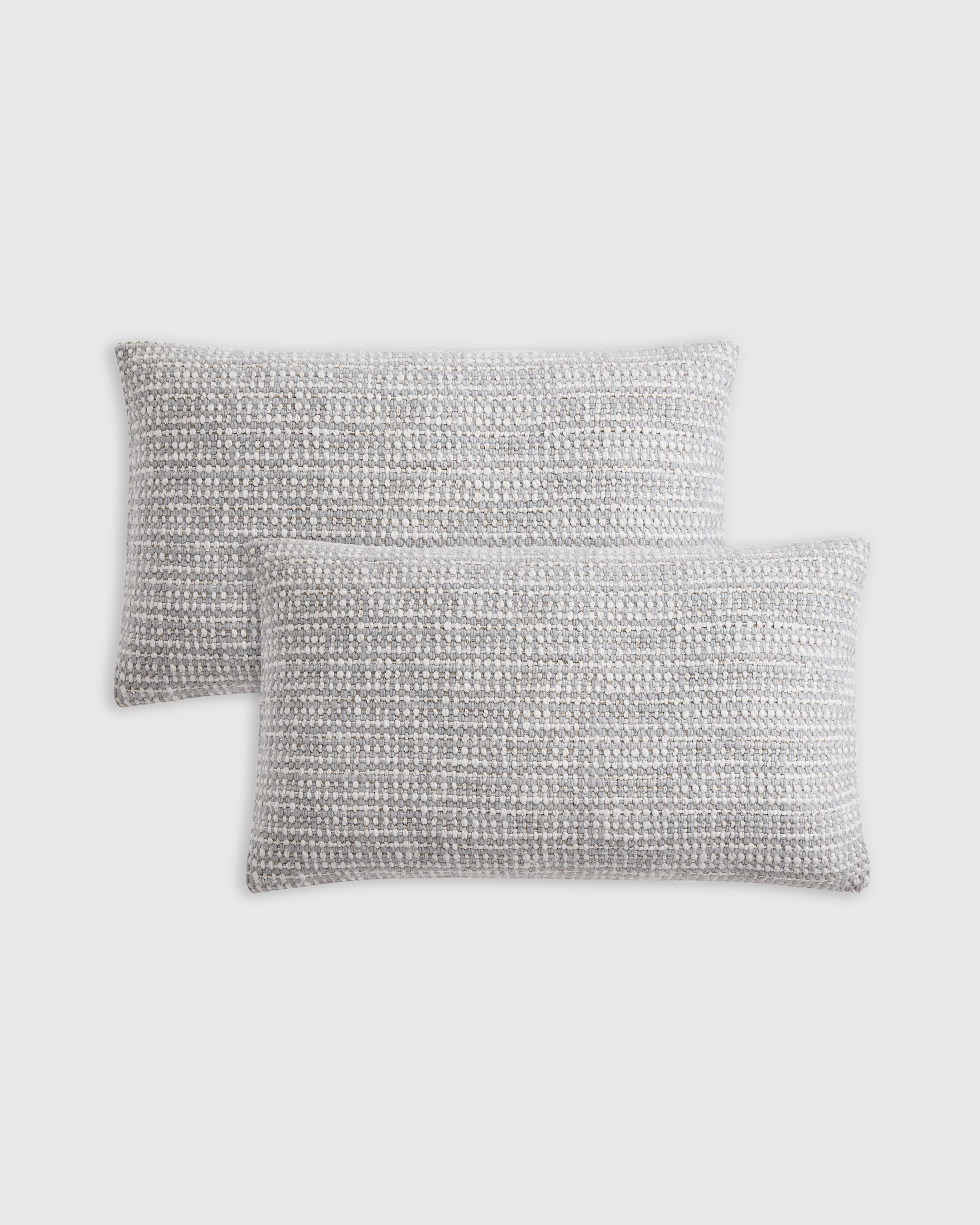 Grey Housses de coussin texturées en laine et lin (ensemble de 2)