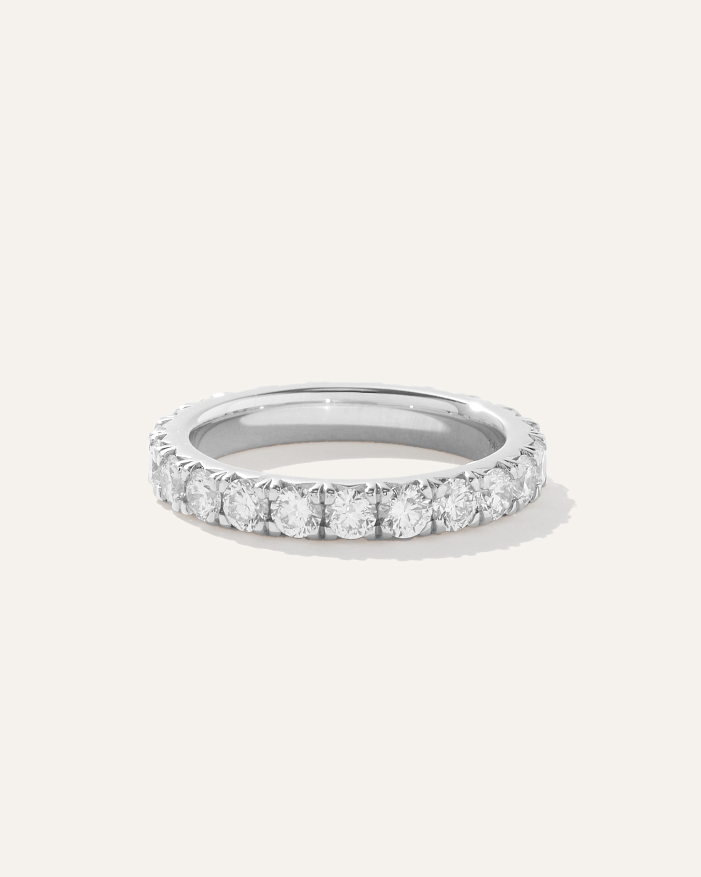 White Gold 14K Gold Lab Grown Diamond French Pave Eternity Band