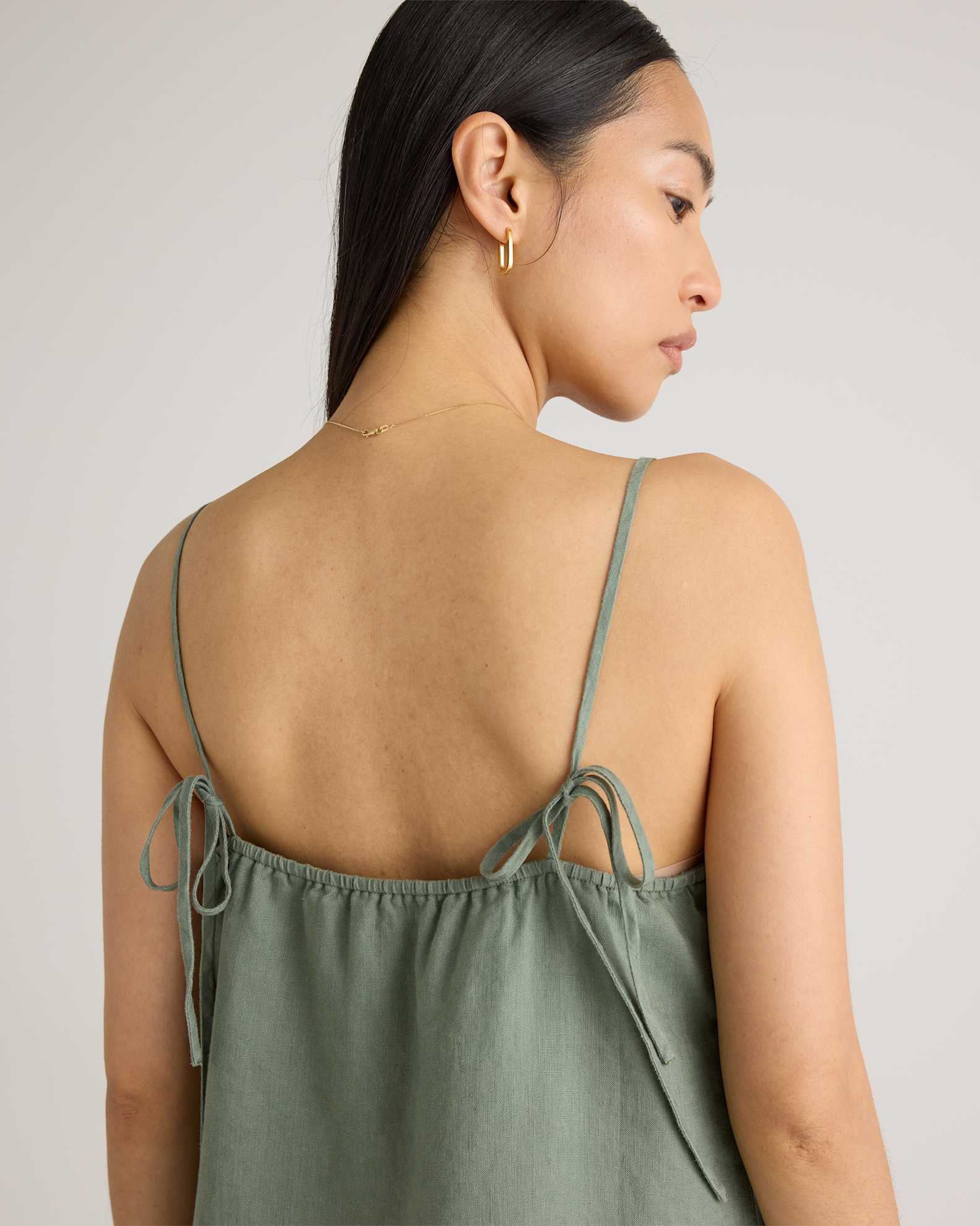 100% European Linen Spaghetti Strap Mini Dress 100% European Linen Spaghetti Strap Mini Dress