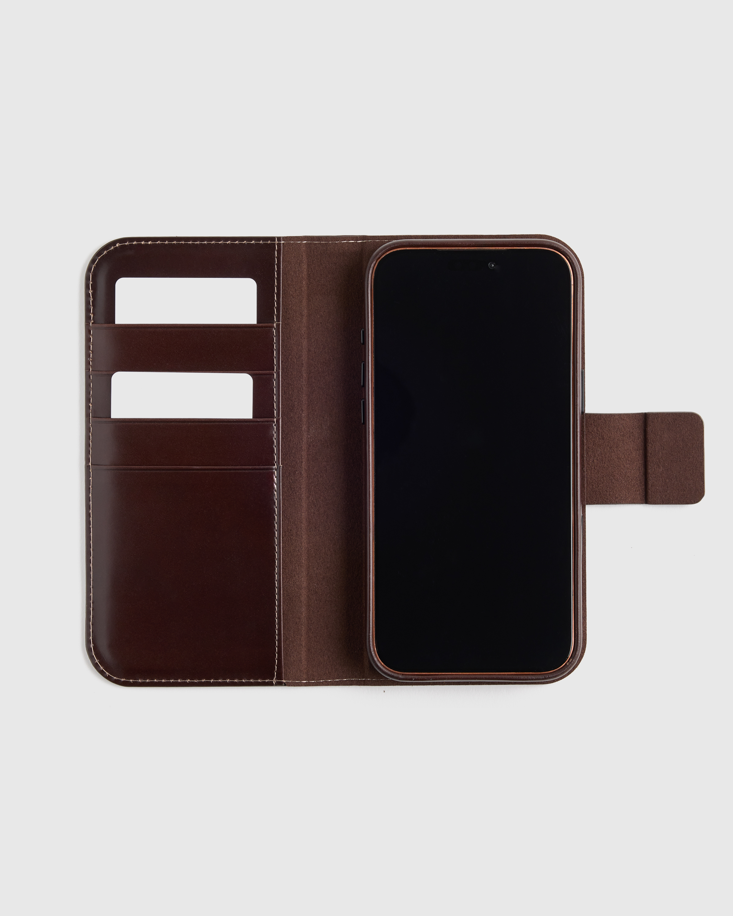 Espresso Brown Italian Leather Phone 2-in-1 Folio Case