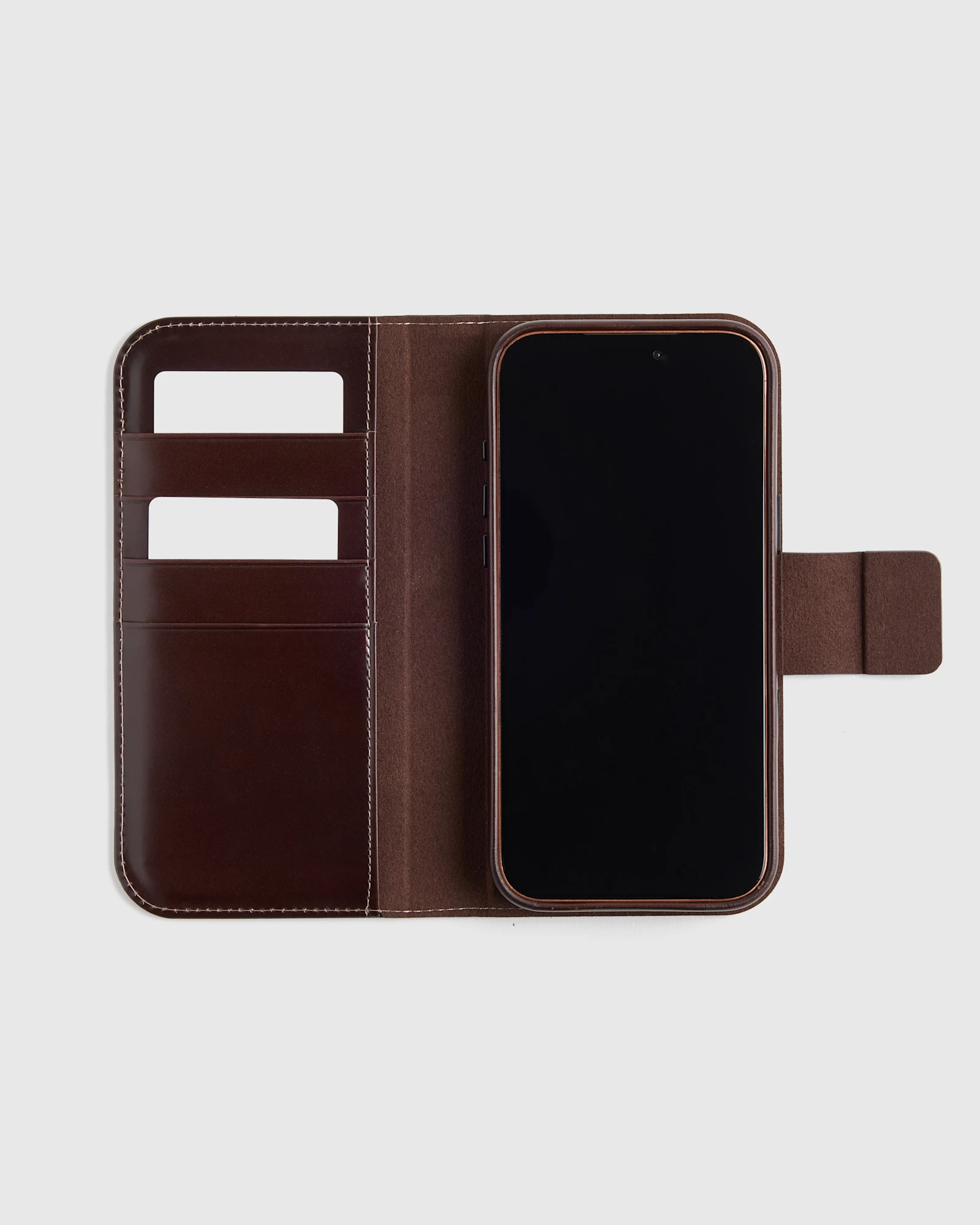 Leather Phone 2-in-1 Folio Case in Espresso Brown