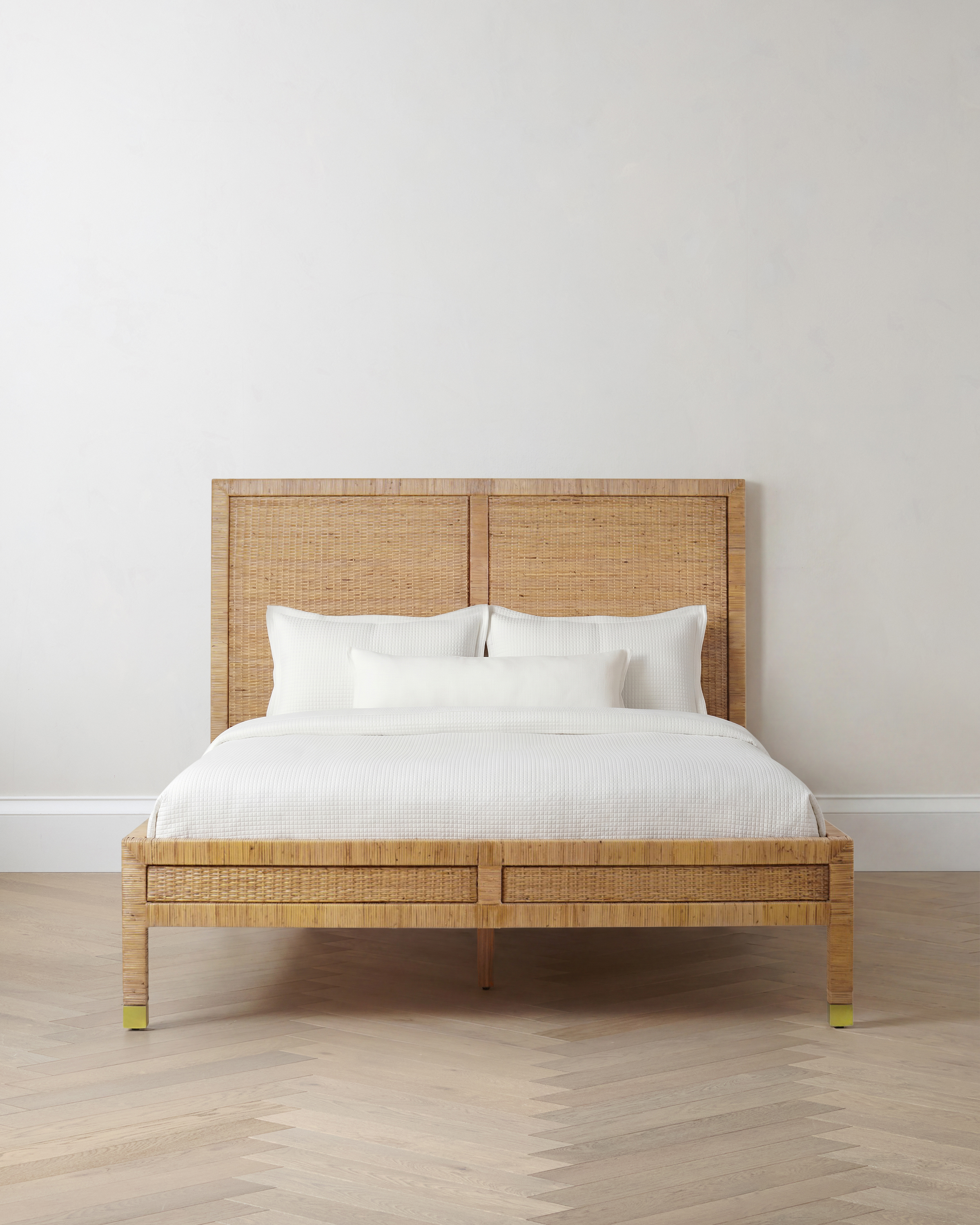 Golden Tan Rattan Bed