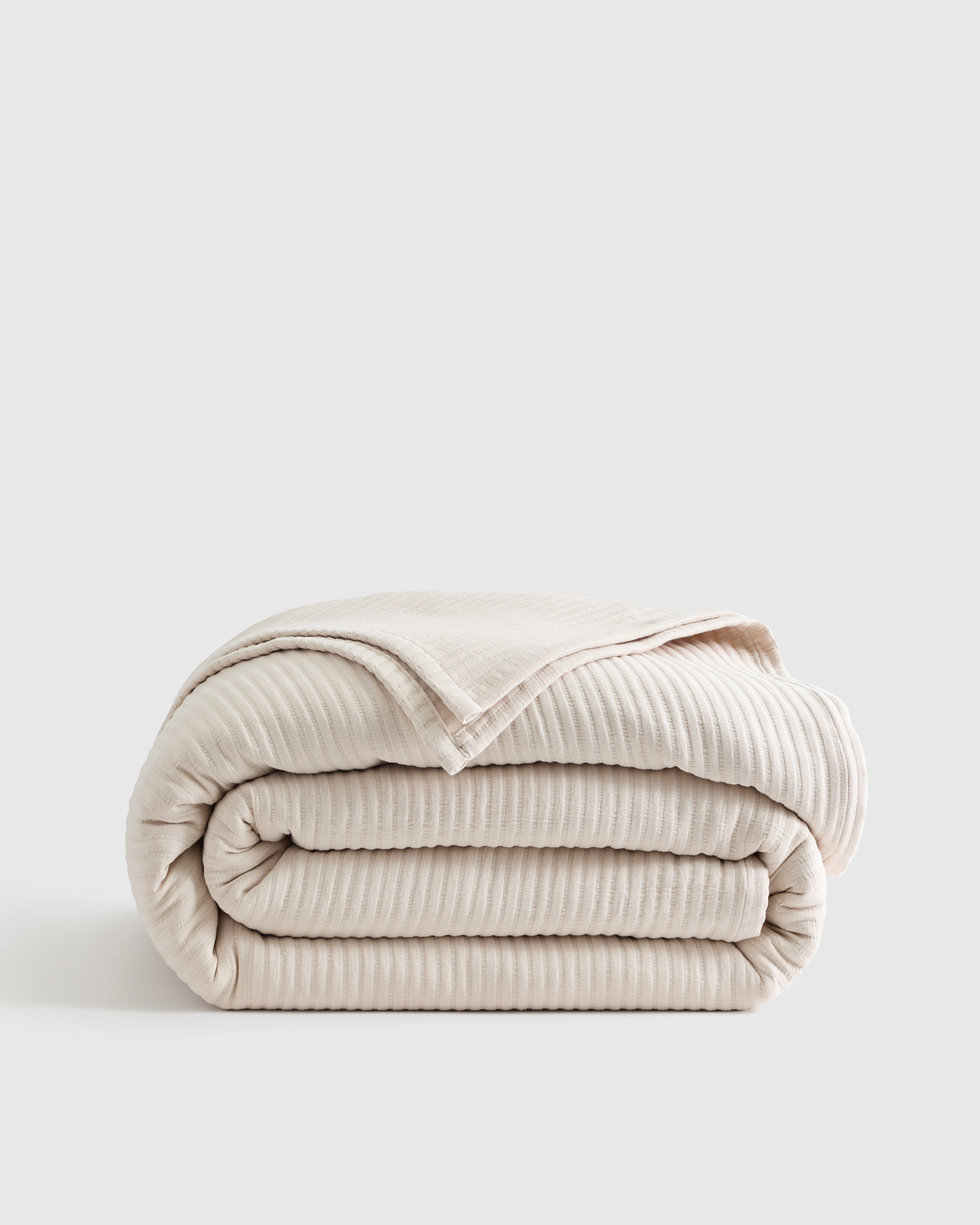 Sand Organic Cotton Matelasse Coverlet