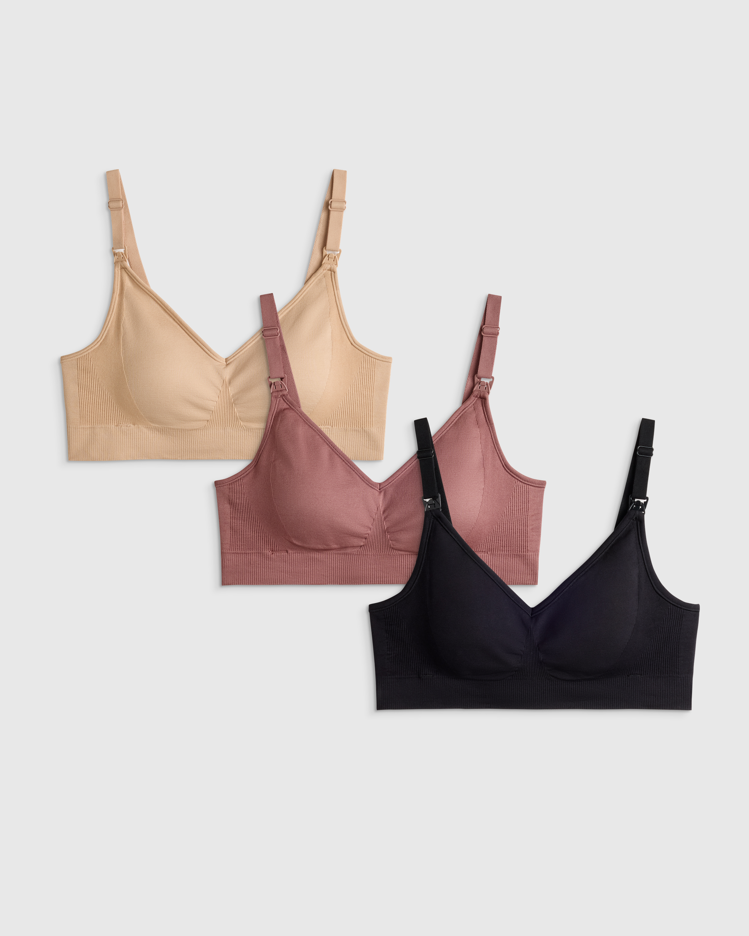 Sand Seamless Nursing Bra 3 Pack