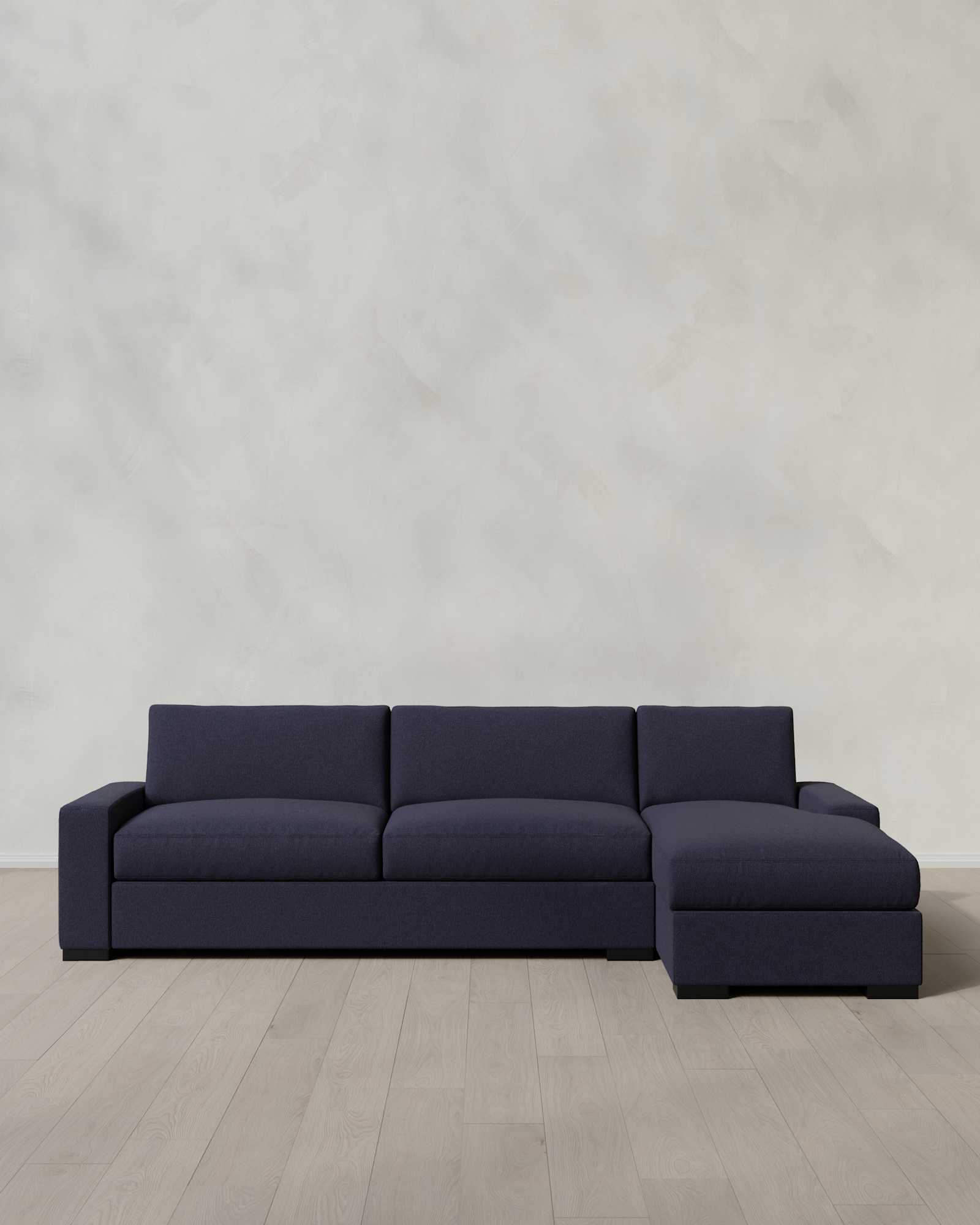 Stillman Chaise Sectional Right Arm Performance Basketweave Navy