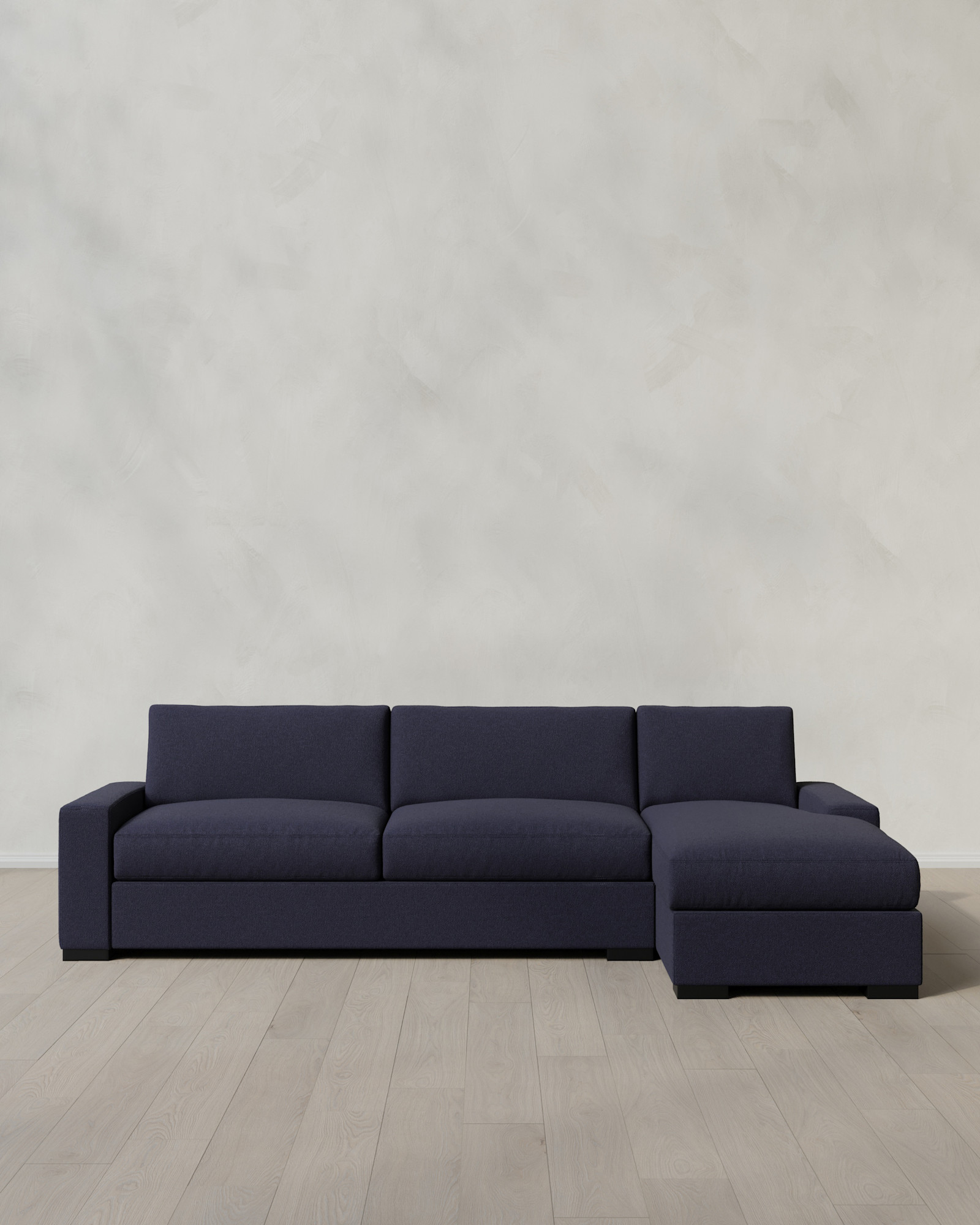 Stillman Chaise Sectional Right Arm Performance Basketweave Navy