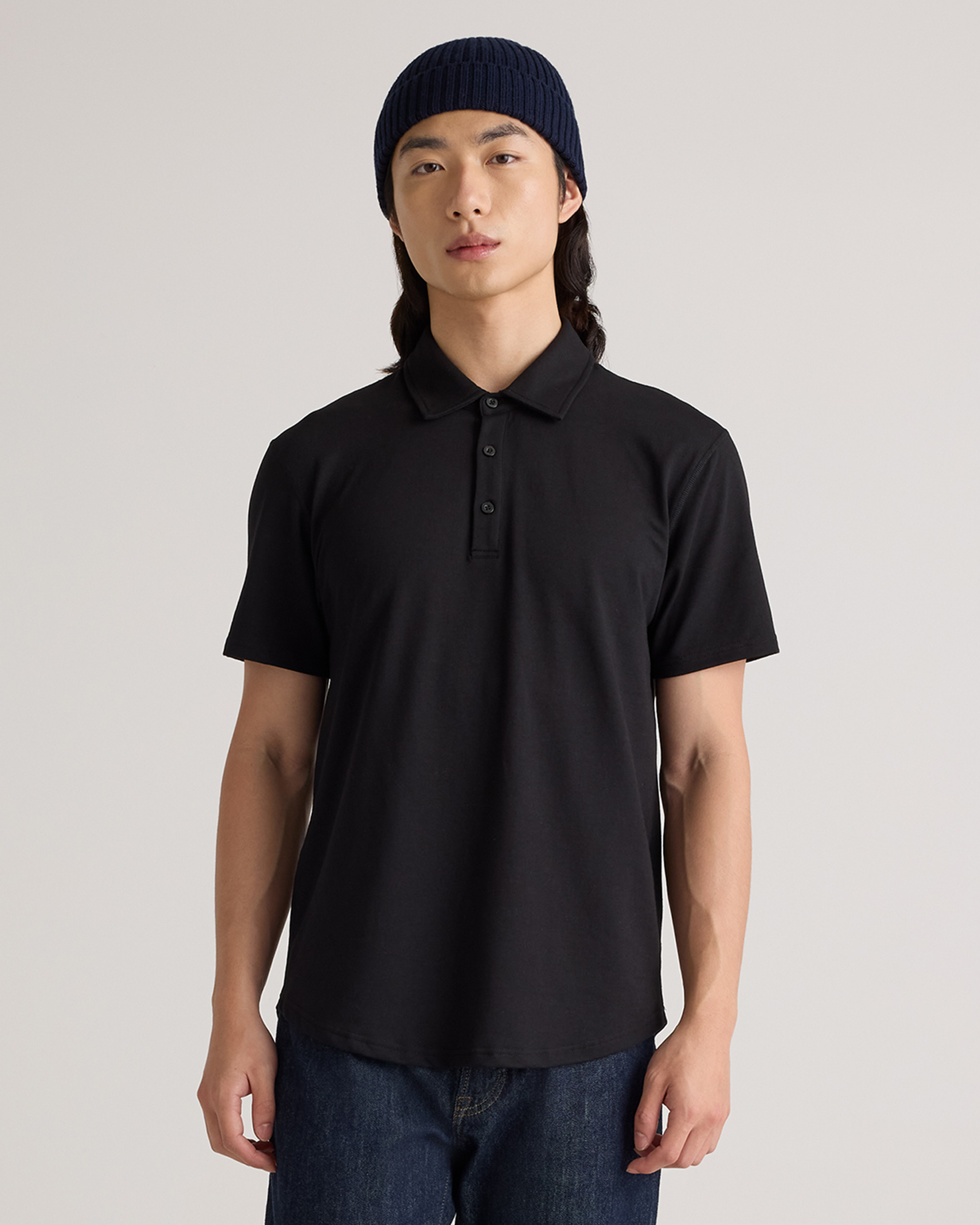 Quince Men's Flex Curve Polo In Black