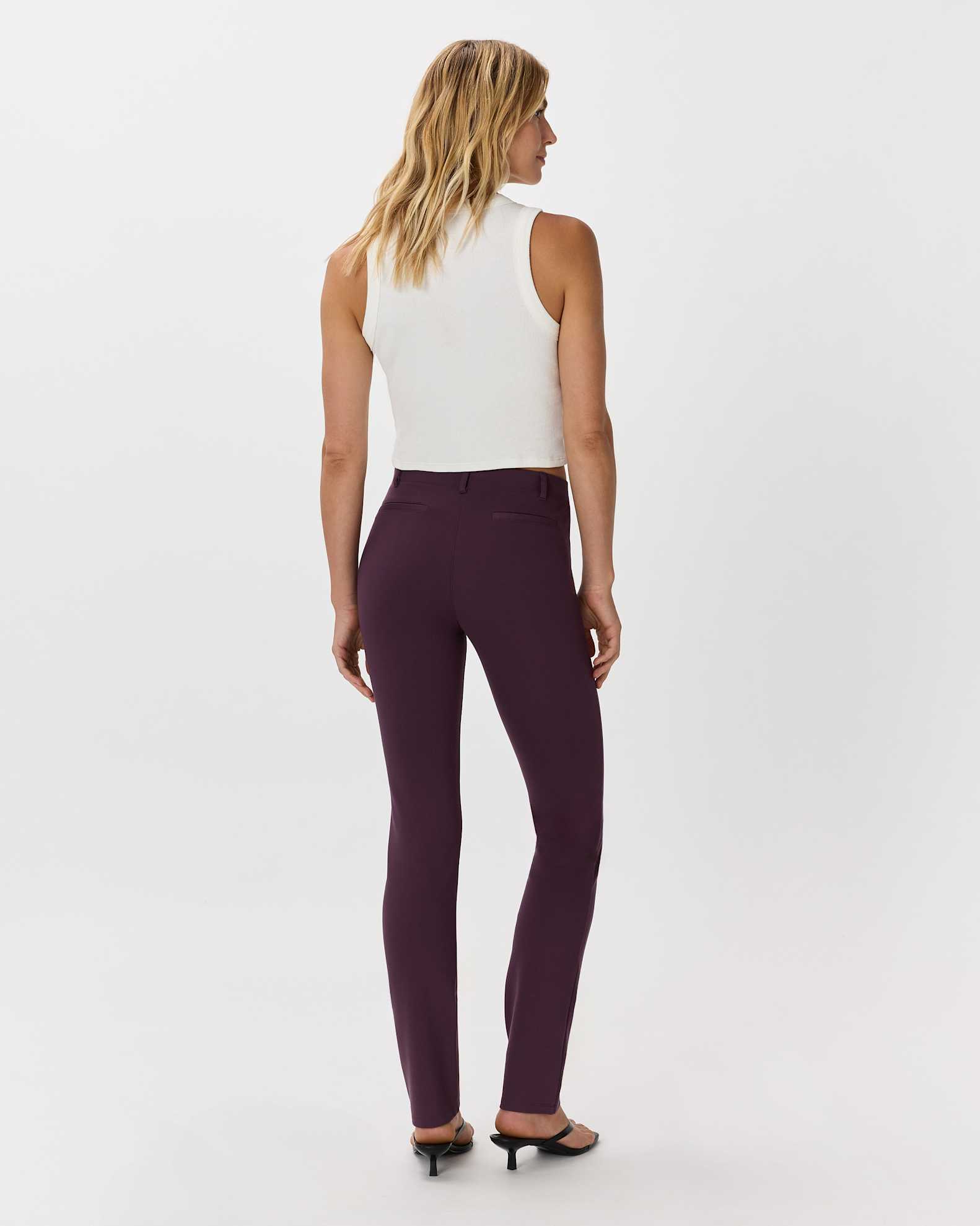 Women's Ultra-Stretch Ponte Straight Leg Pants in Dark Orchid Purple, Size Large, Rayon by Quince Women's Ultra-Stretch Ponte Straight Leg Pants in Dark Orchid Purple, Size Large, Rayon by Quince