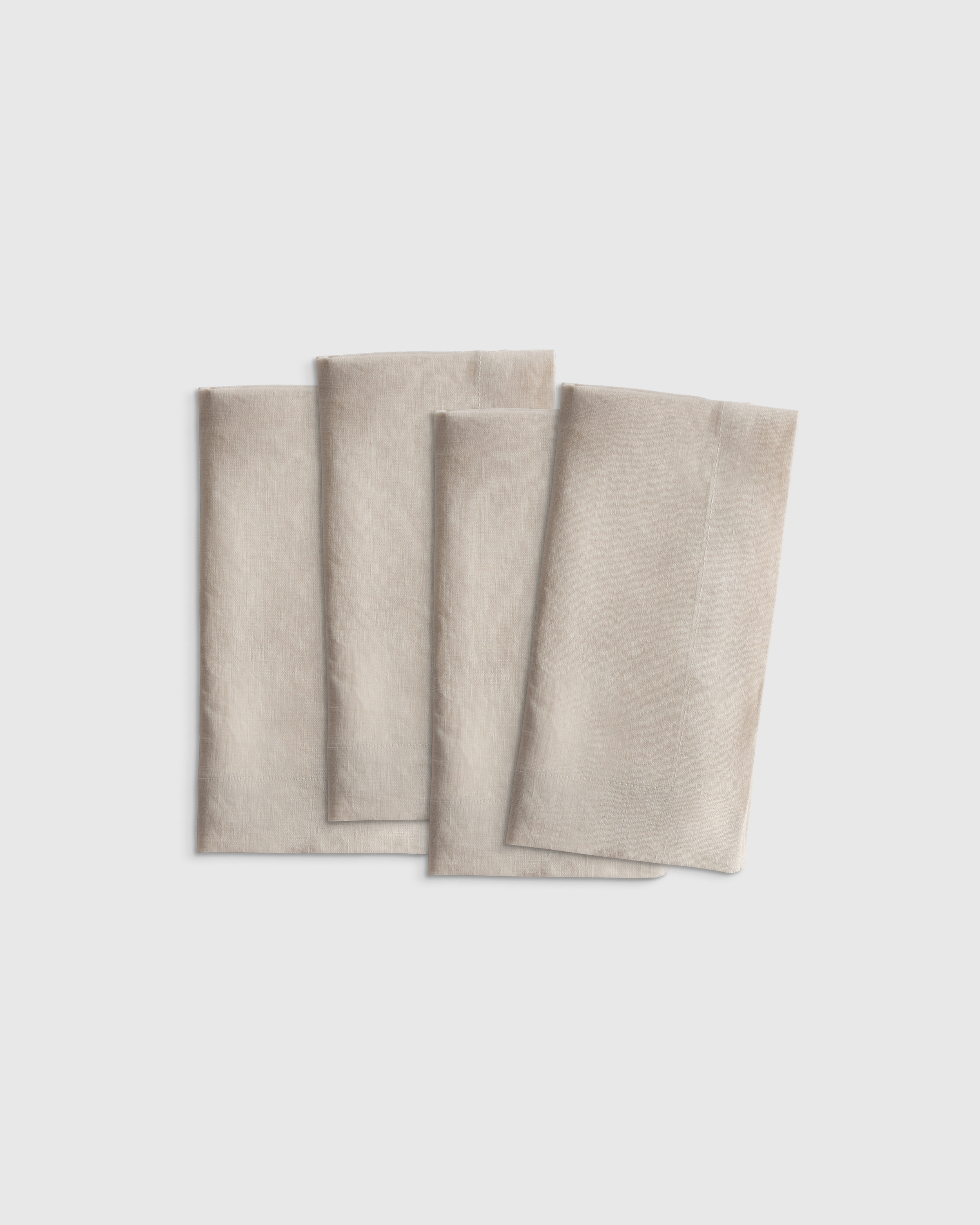 Sand European Linen Wide-Hem Napkins (Set of 4)