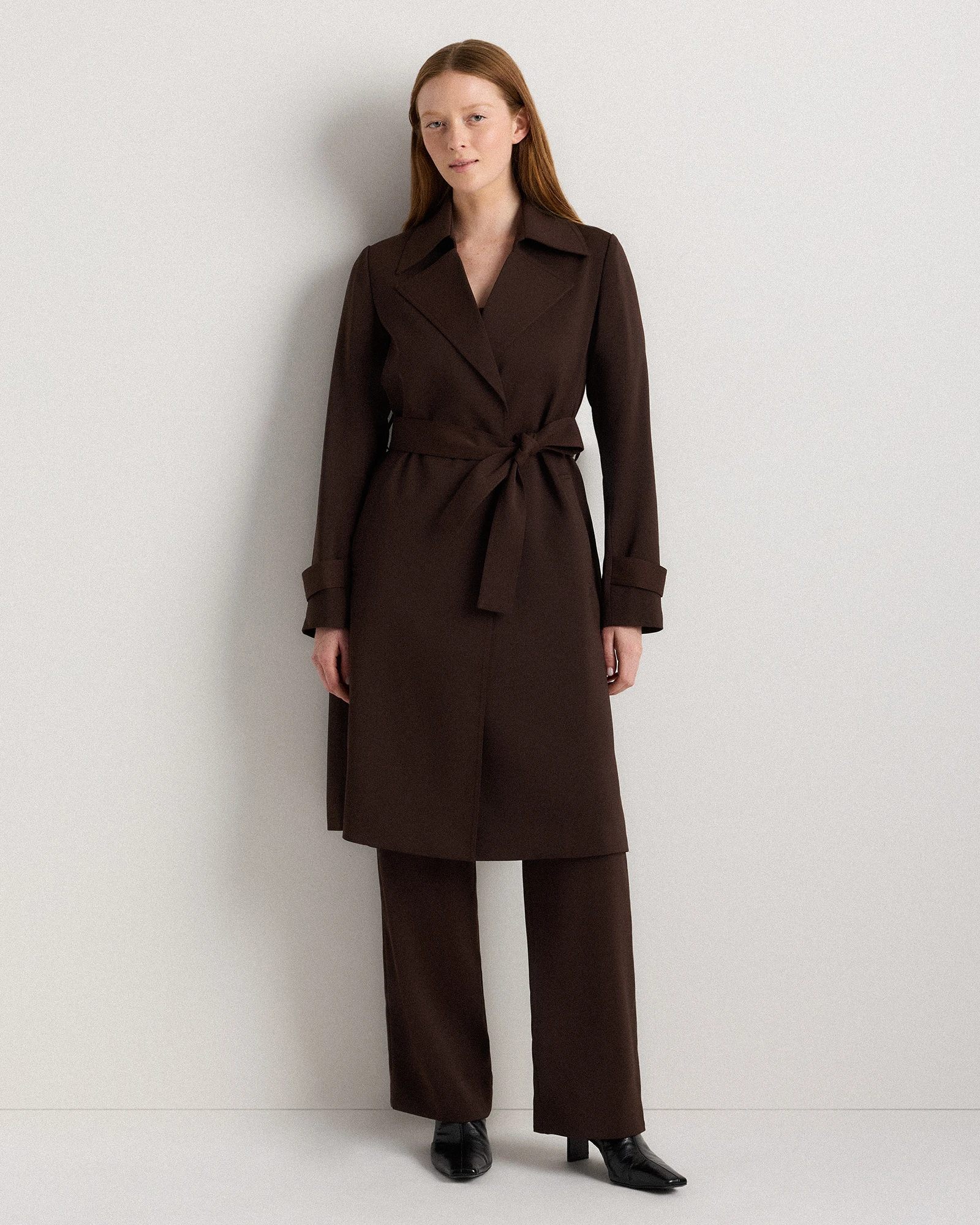 Stretch Crepe Trench Coat