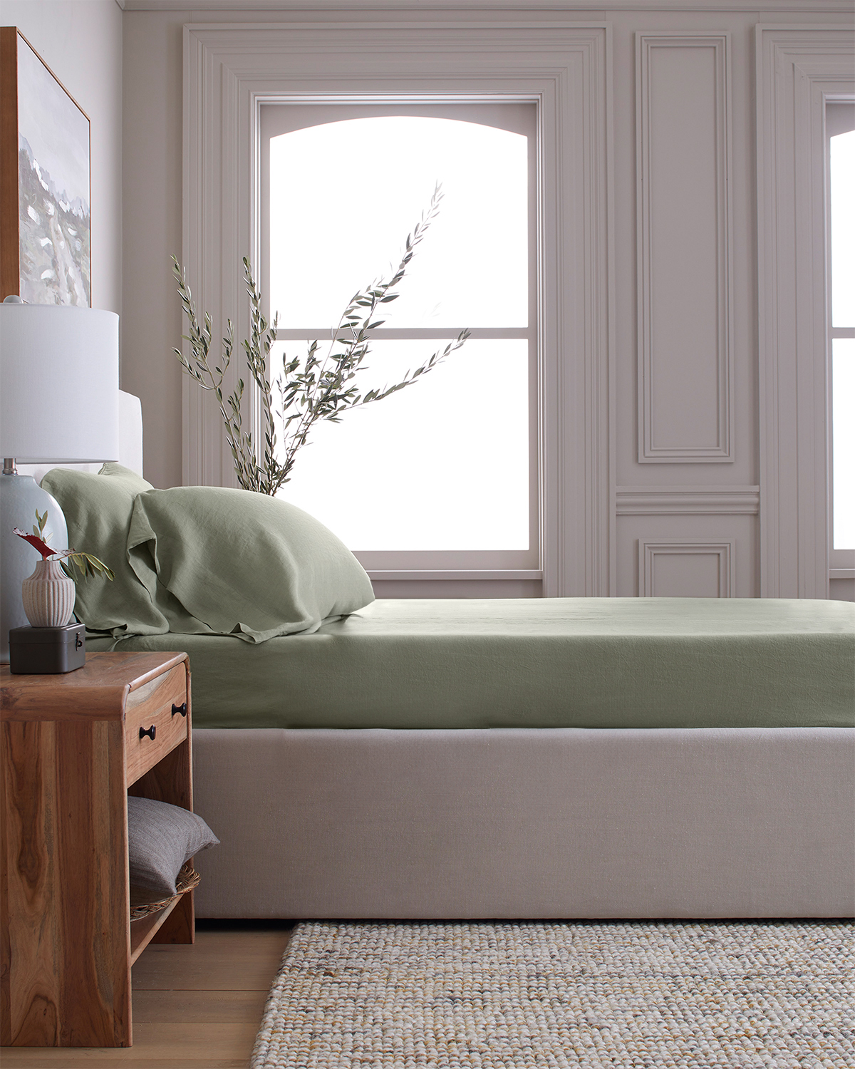 European Linen Fitted Sheet Set - Queen