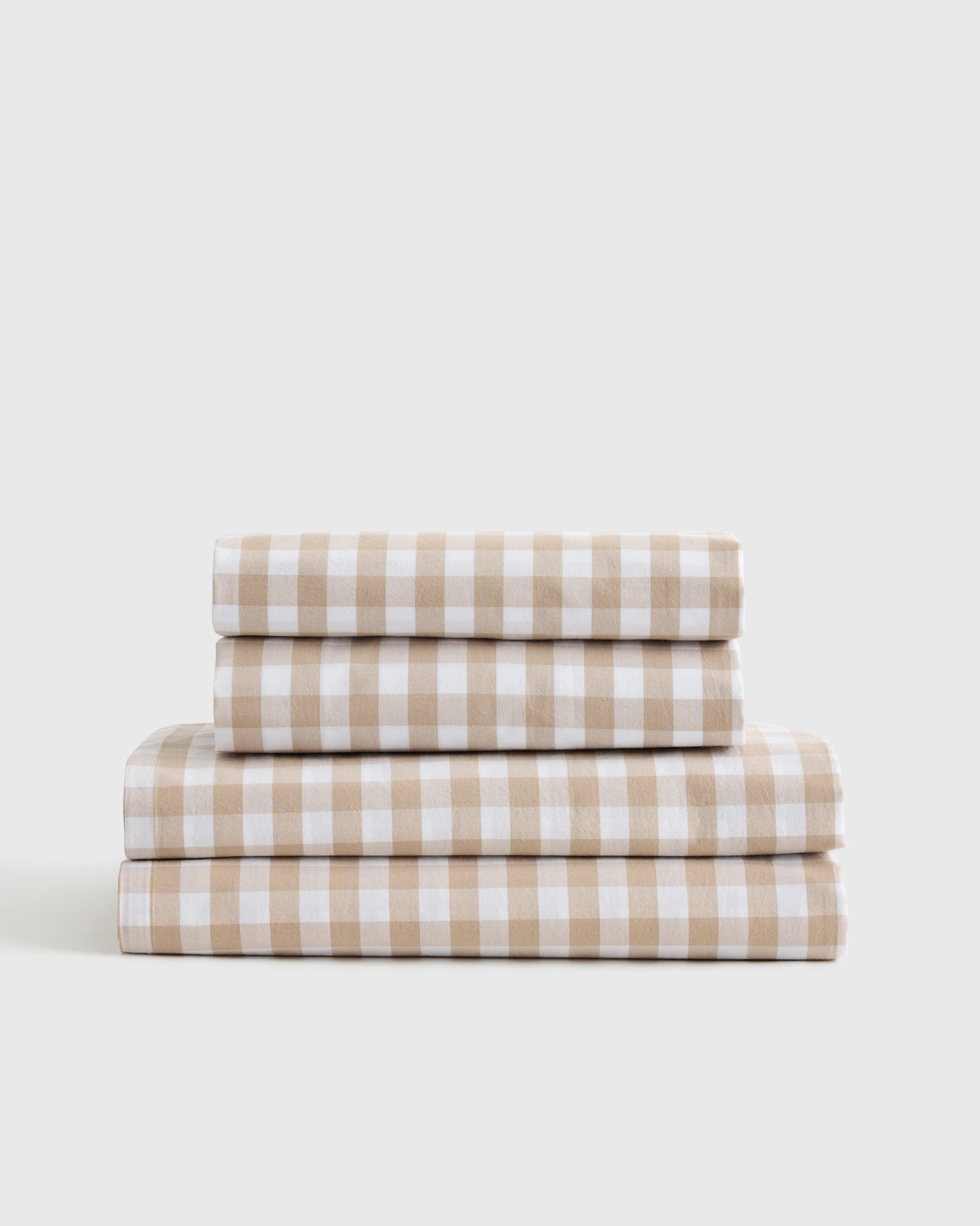 100% Organic Cotton Crisp Percale Gingham Sheet Set