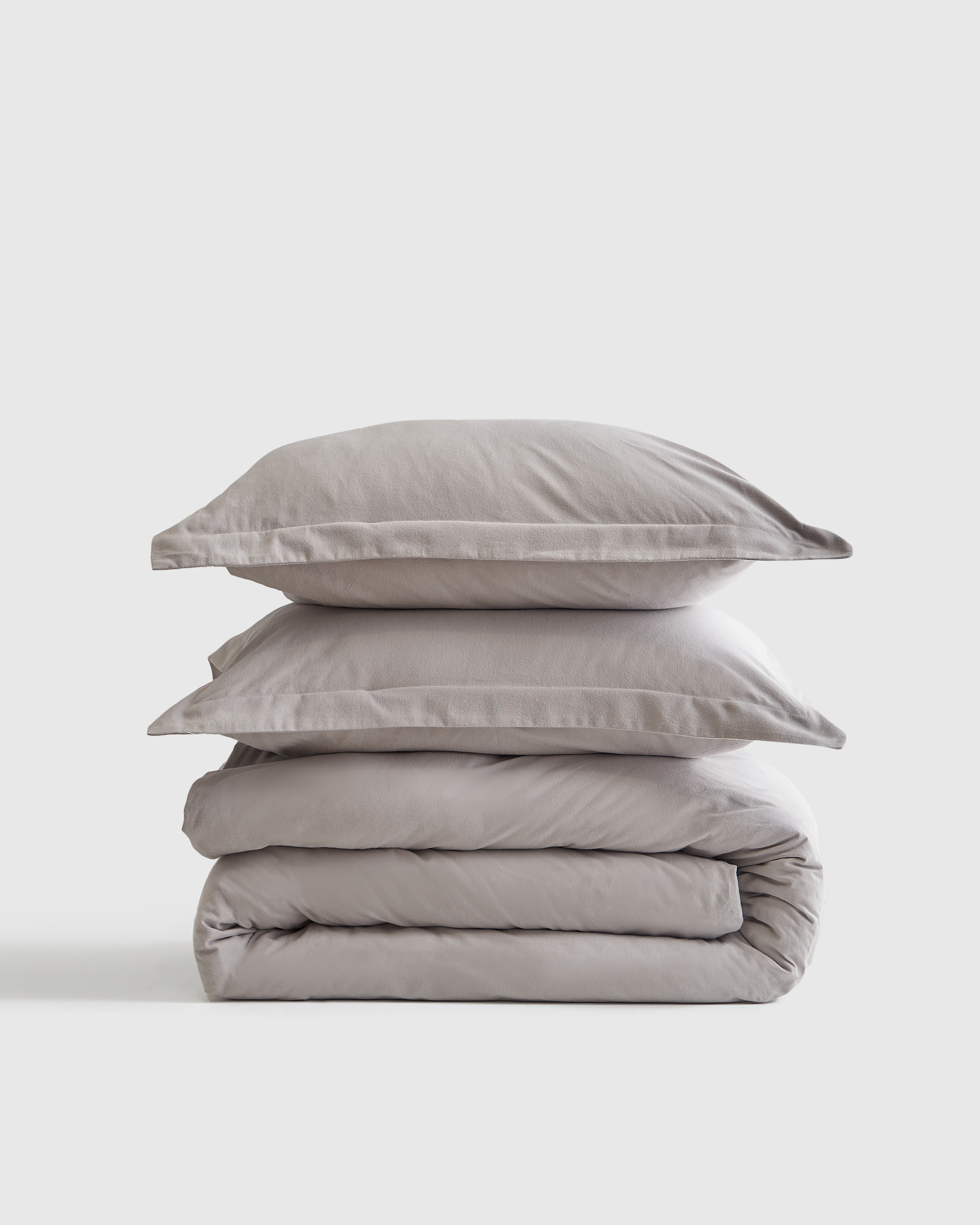 Light Grey Luxury Organic Flannel Duvet Cover Set