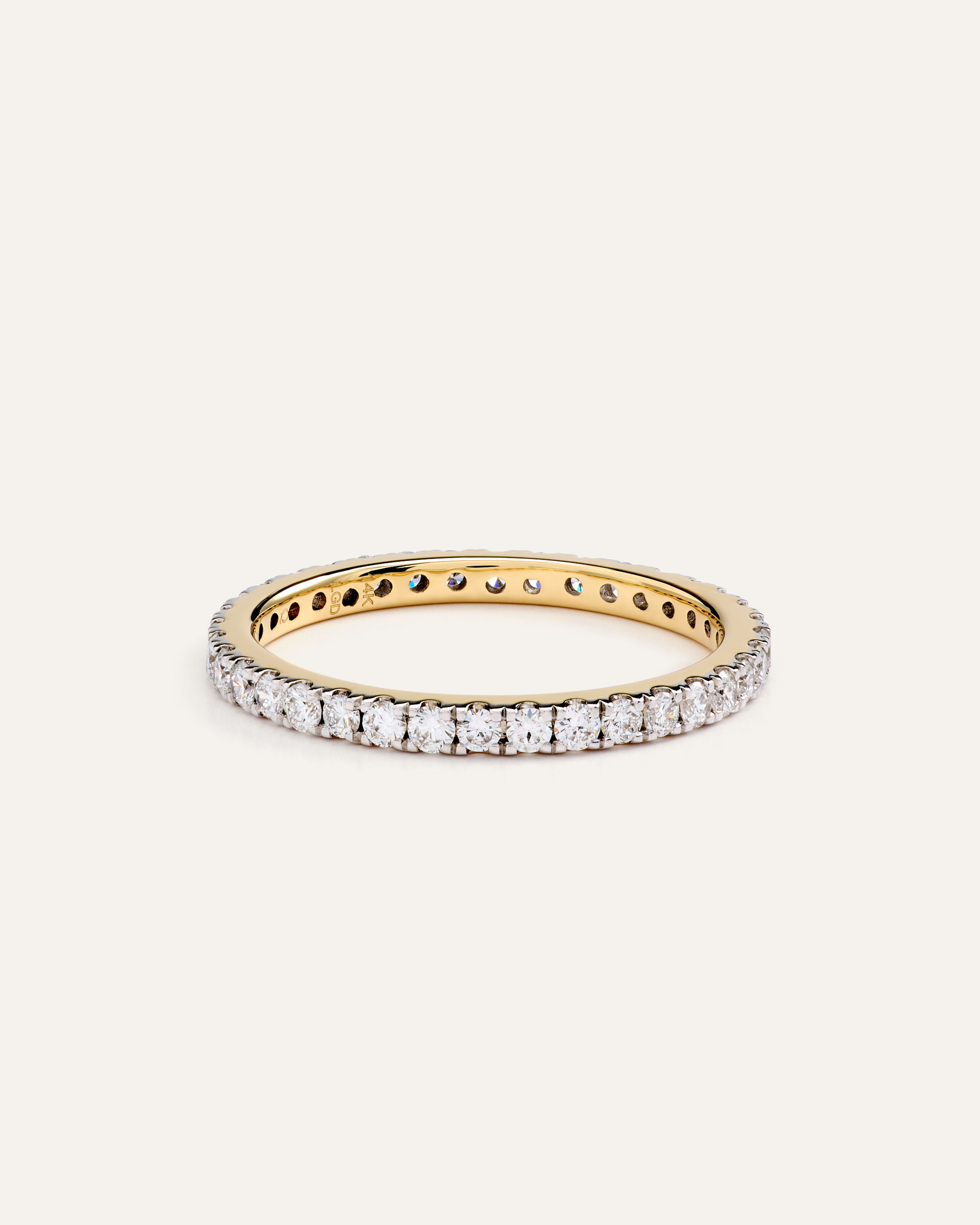 Yellow Gold 14K Gold Lab Grown Diamond Pave Eternity Band - 0.65ctw
