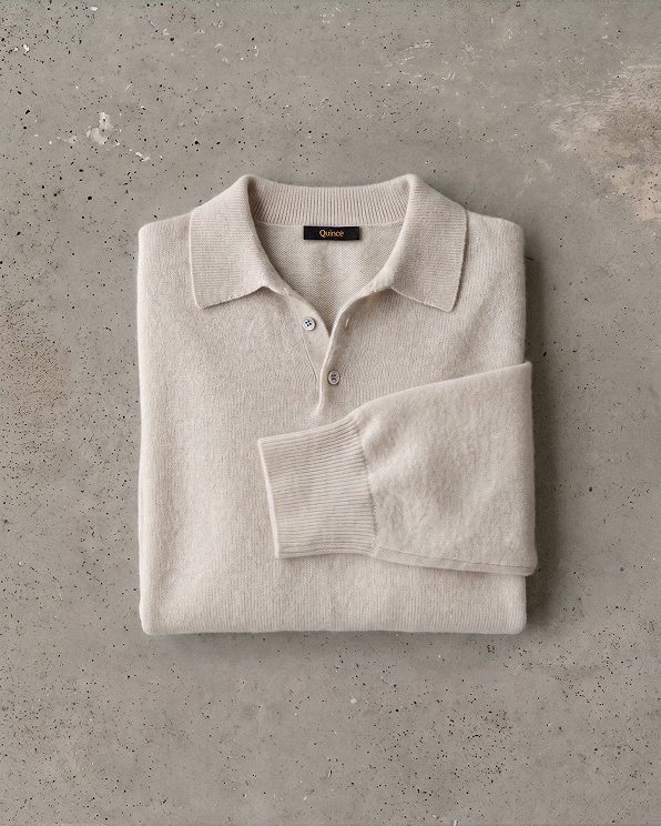 Pull style polo en cachemire de Mongolie