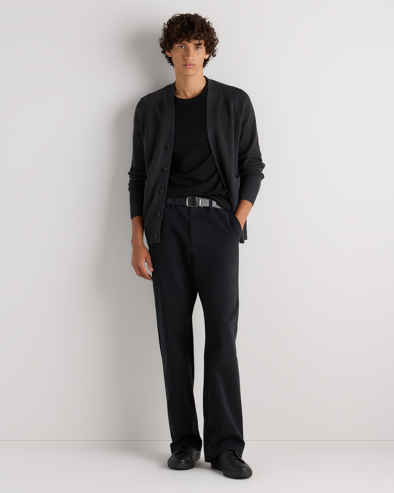 Deerskin Tailored Sneaker in Black