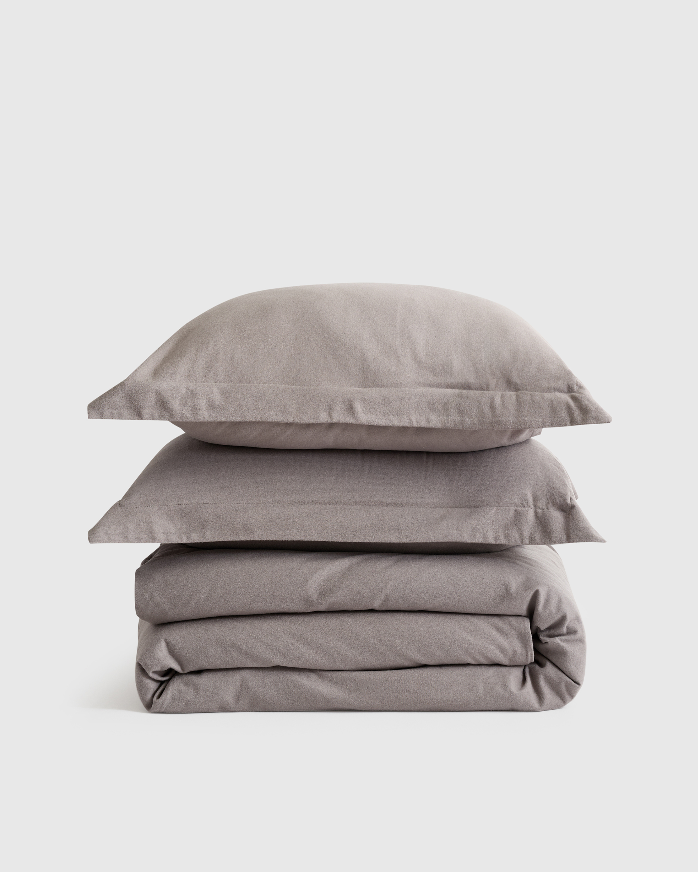 Grey Luxury Organic Flannel Duvet Cover Set