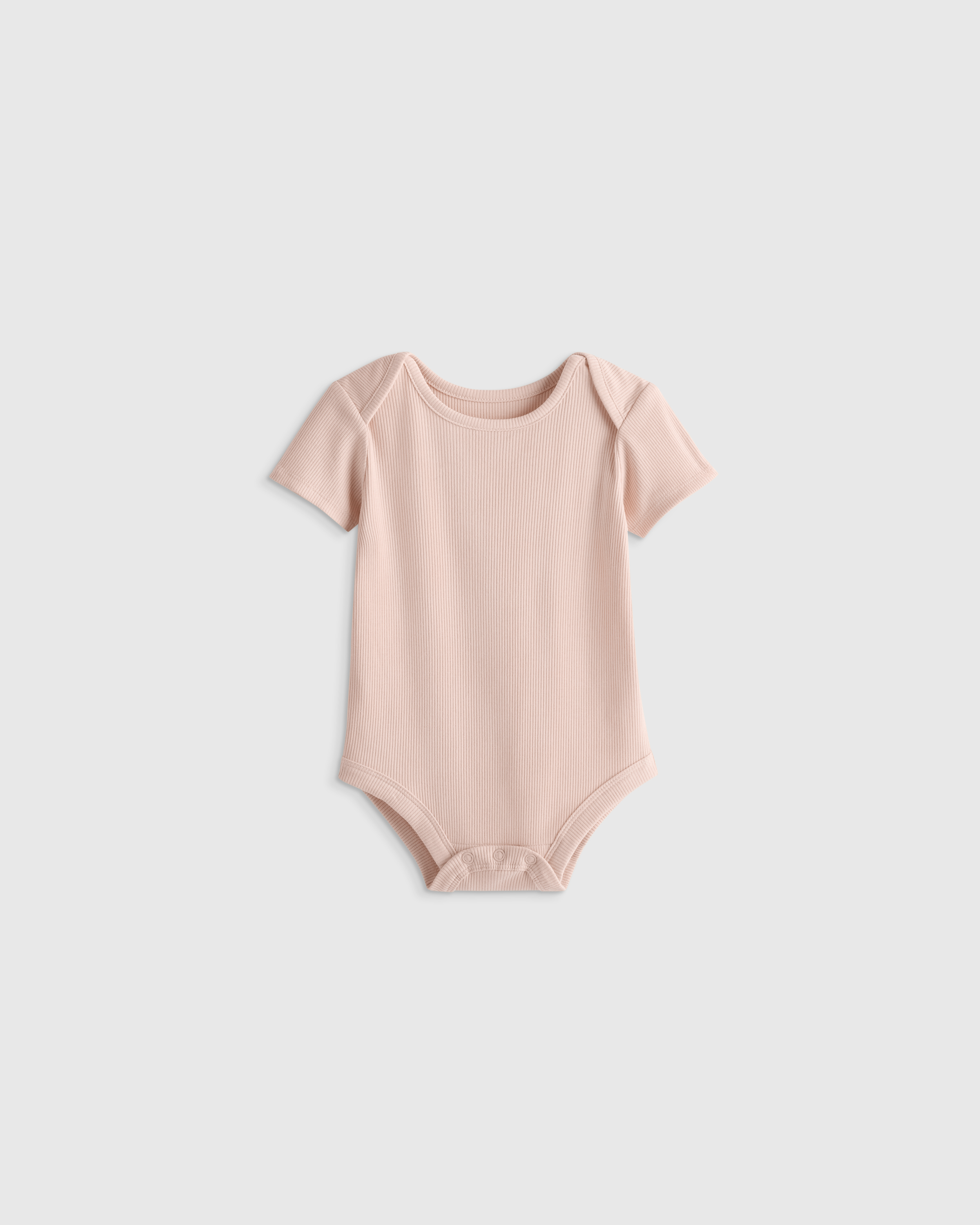 Peach Blush Softest Rib Short Sleeve Bodysuit 