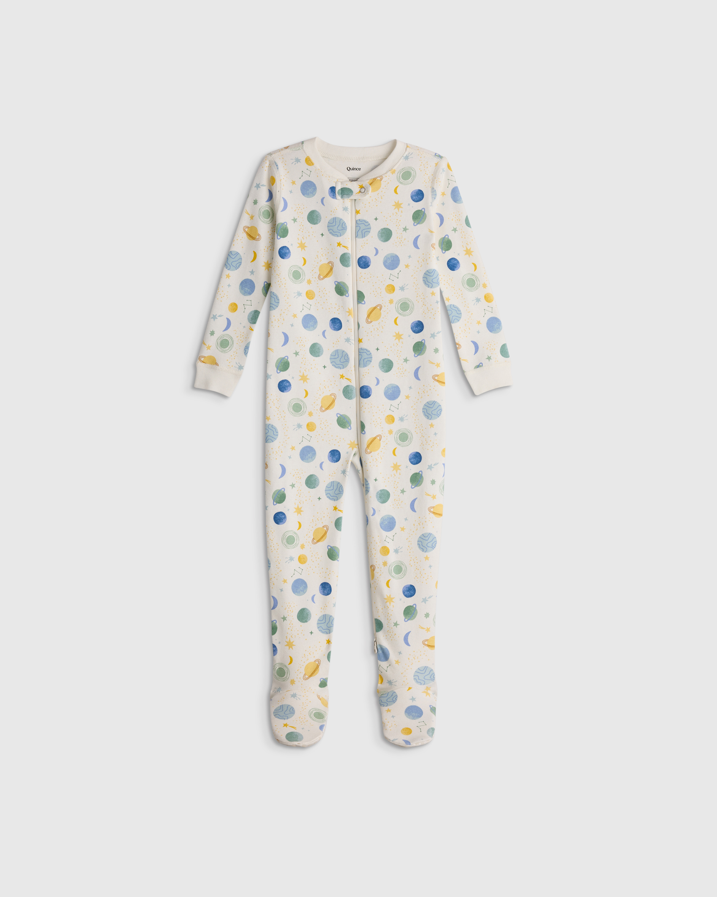 Celestial Dreams Cream 100% Organic Cotton Footie Pajama