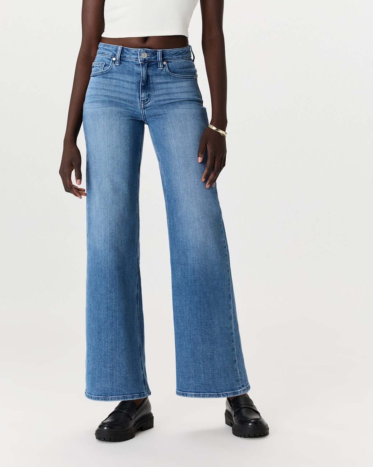 Quince Bella Stretch Wide Leg Jeans in Seaside Blue
