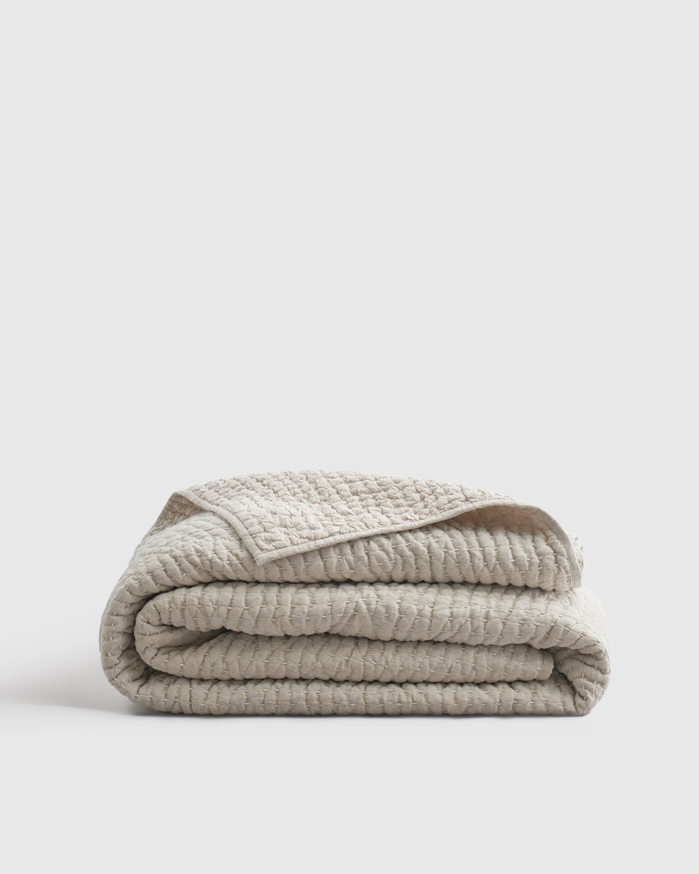 Natural European Linen Cotton Stitch Quilt