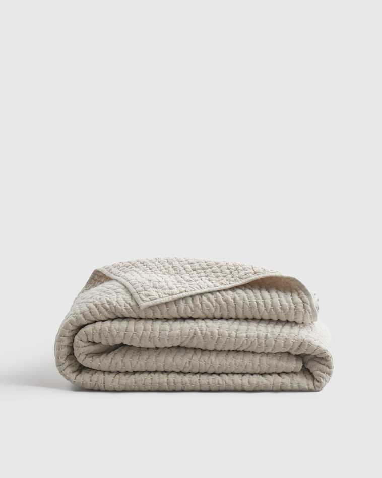 Natural European Linen Cotton Stitch Quilt