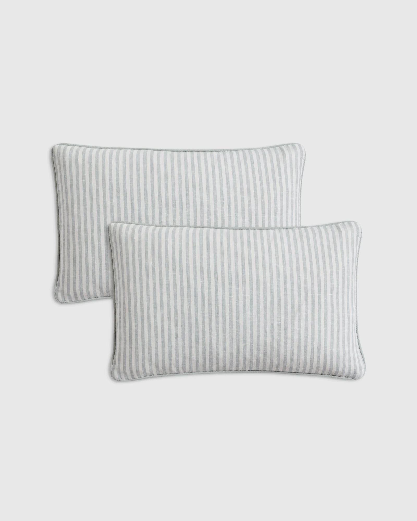 Piped Linen Stripe Pillow Cover (Set of 2)