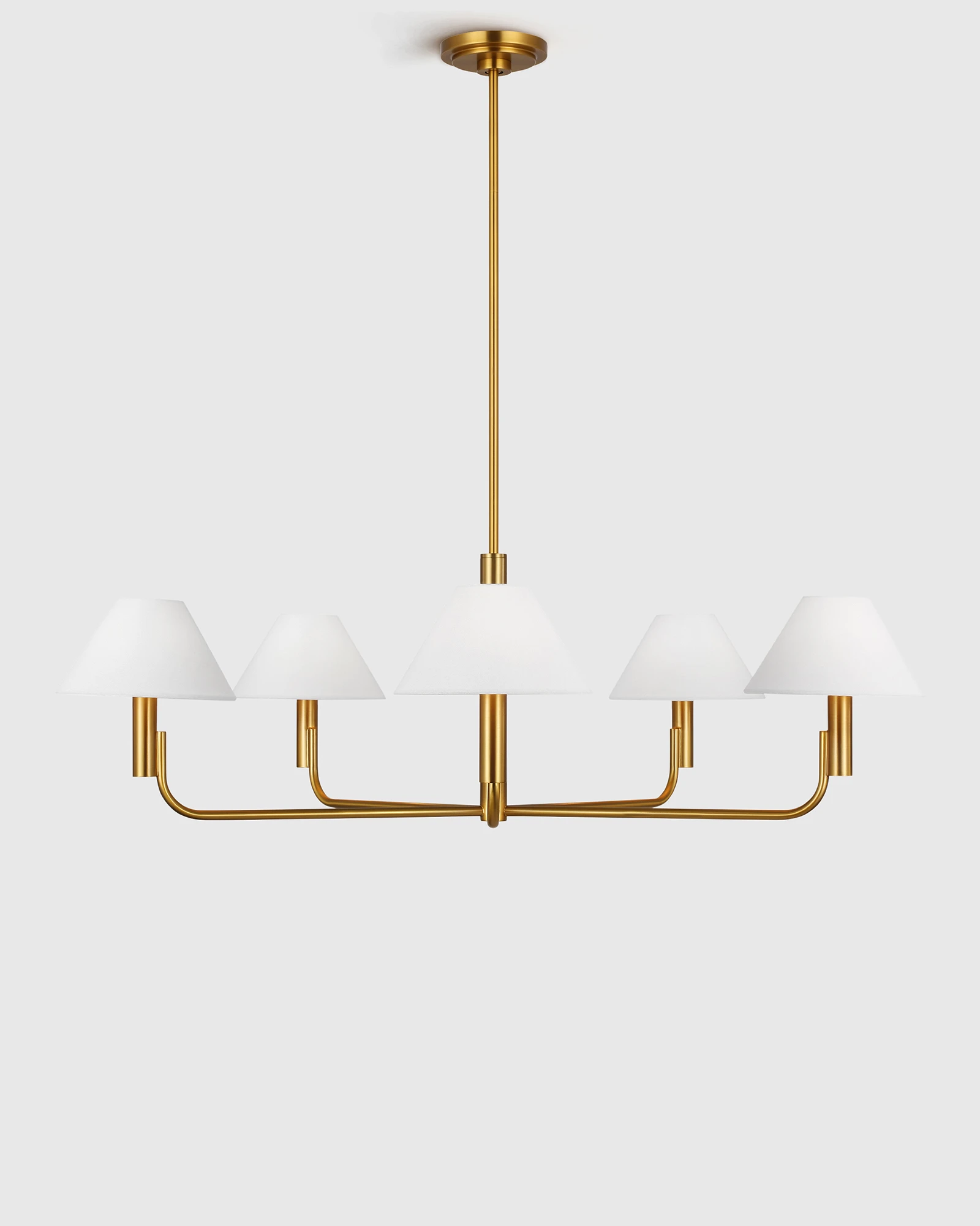 Contemporary Chandelier with Linen Shades