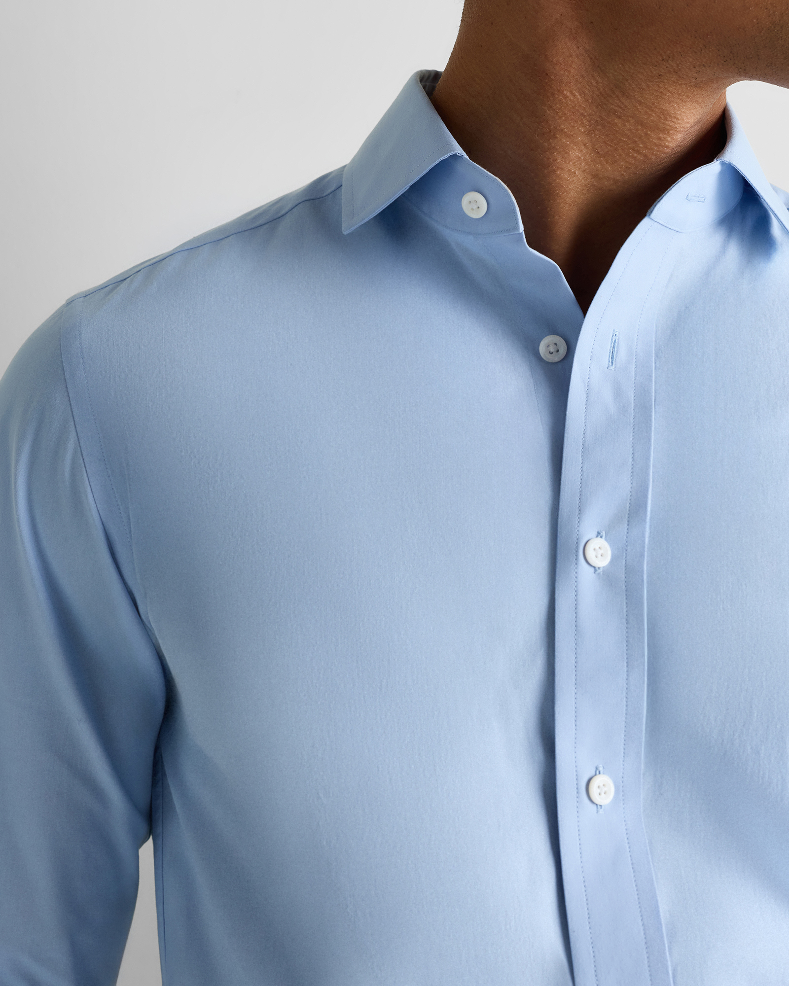 mens pale blue dress shirt Mens Oxford New York Pale Blue Dress Shirt Size 17 1/2 - 34