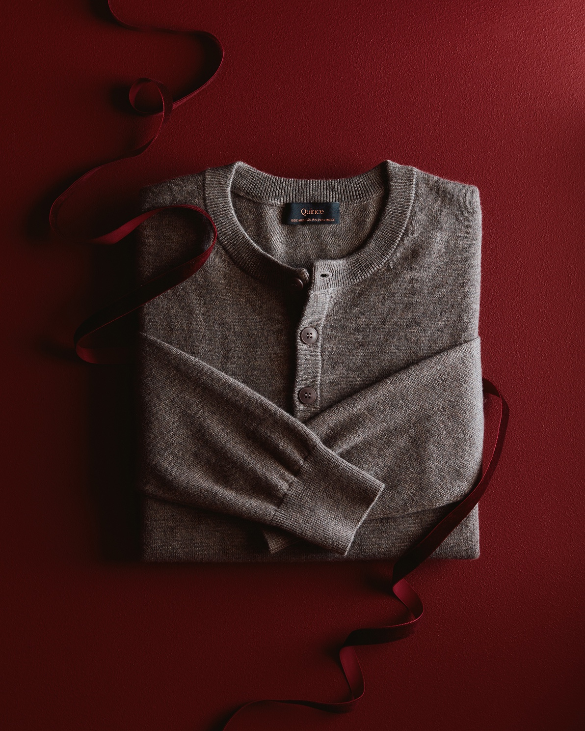 Mongolian Cashmere Henley Sweater