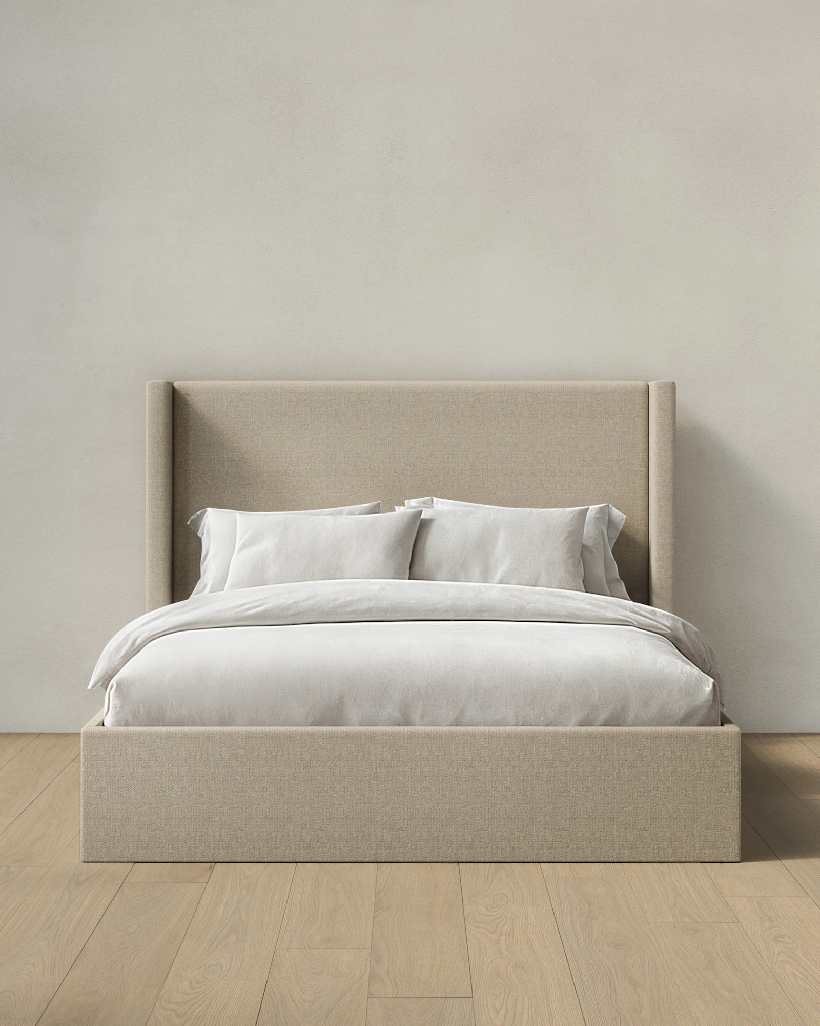 Linen Upholstered Wingback Bed