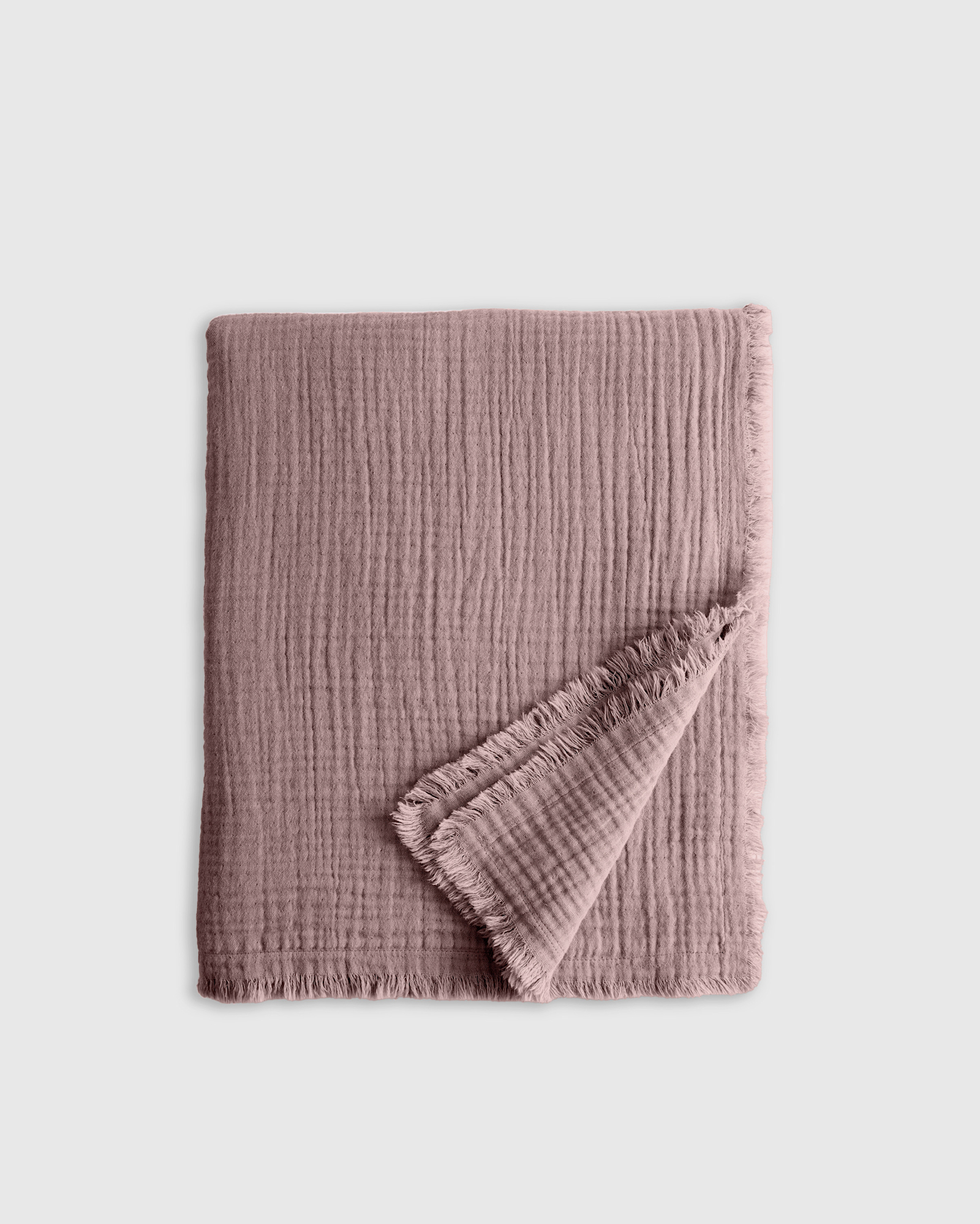 Organic Airy Gauze Throw - Throw Blanket, Fig